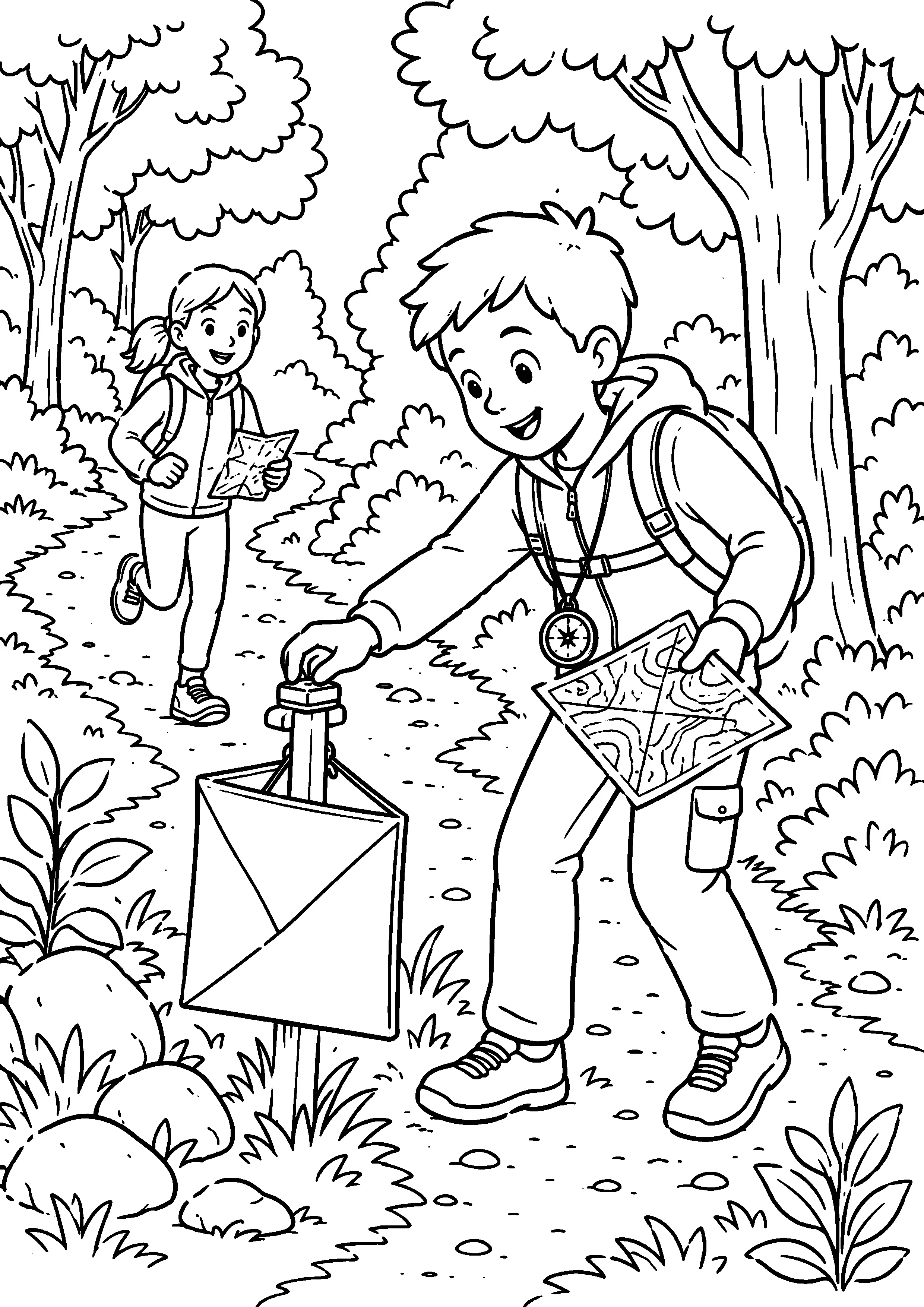 Coloriage Course d’orientation à imprimer – dessin 3