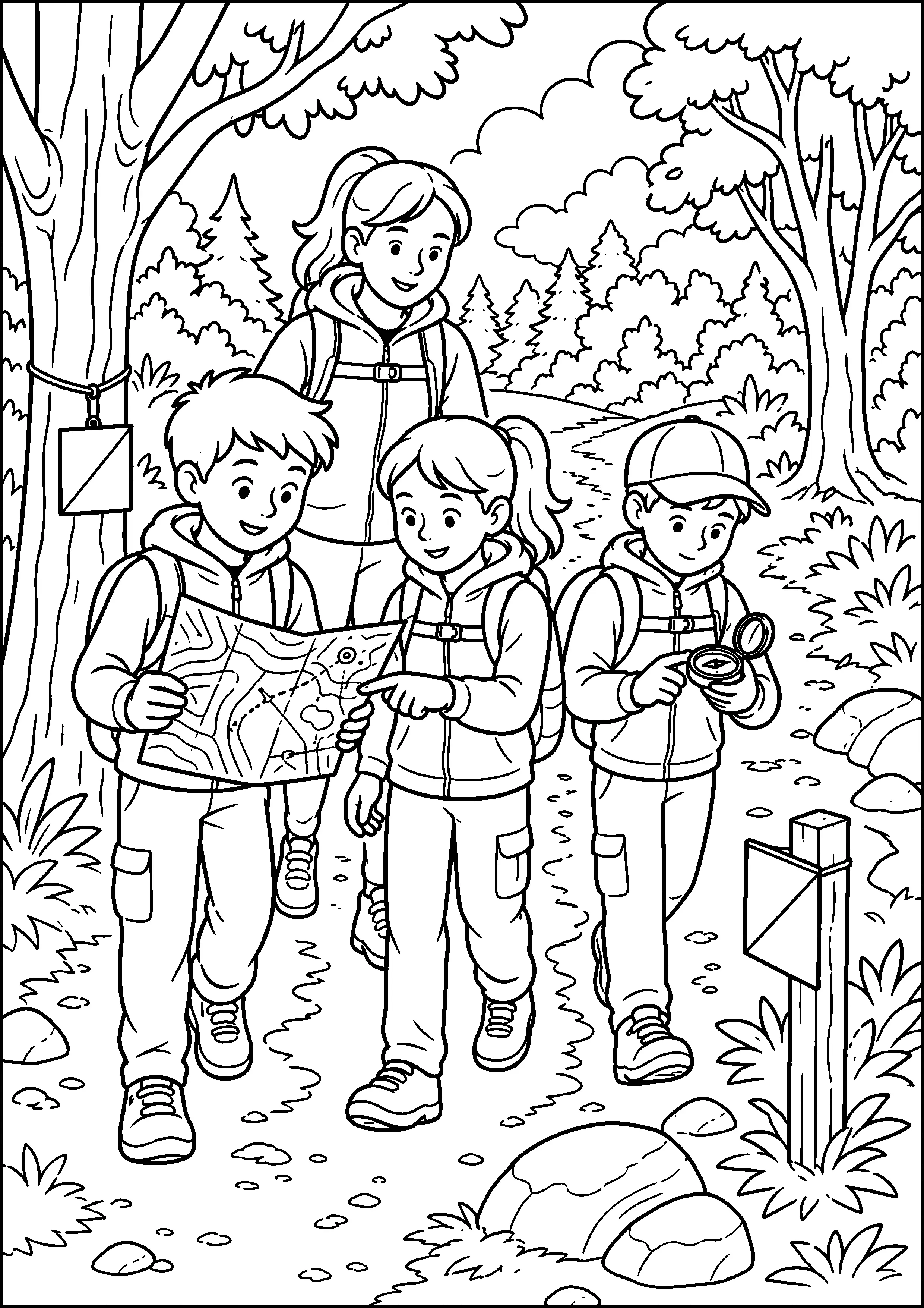 Coloriage Course d’orientation à imprimer – dessin n°4
