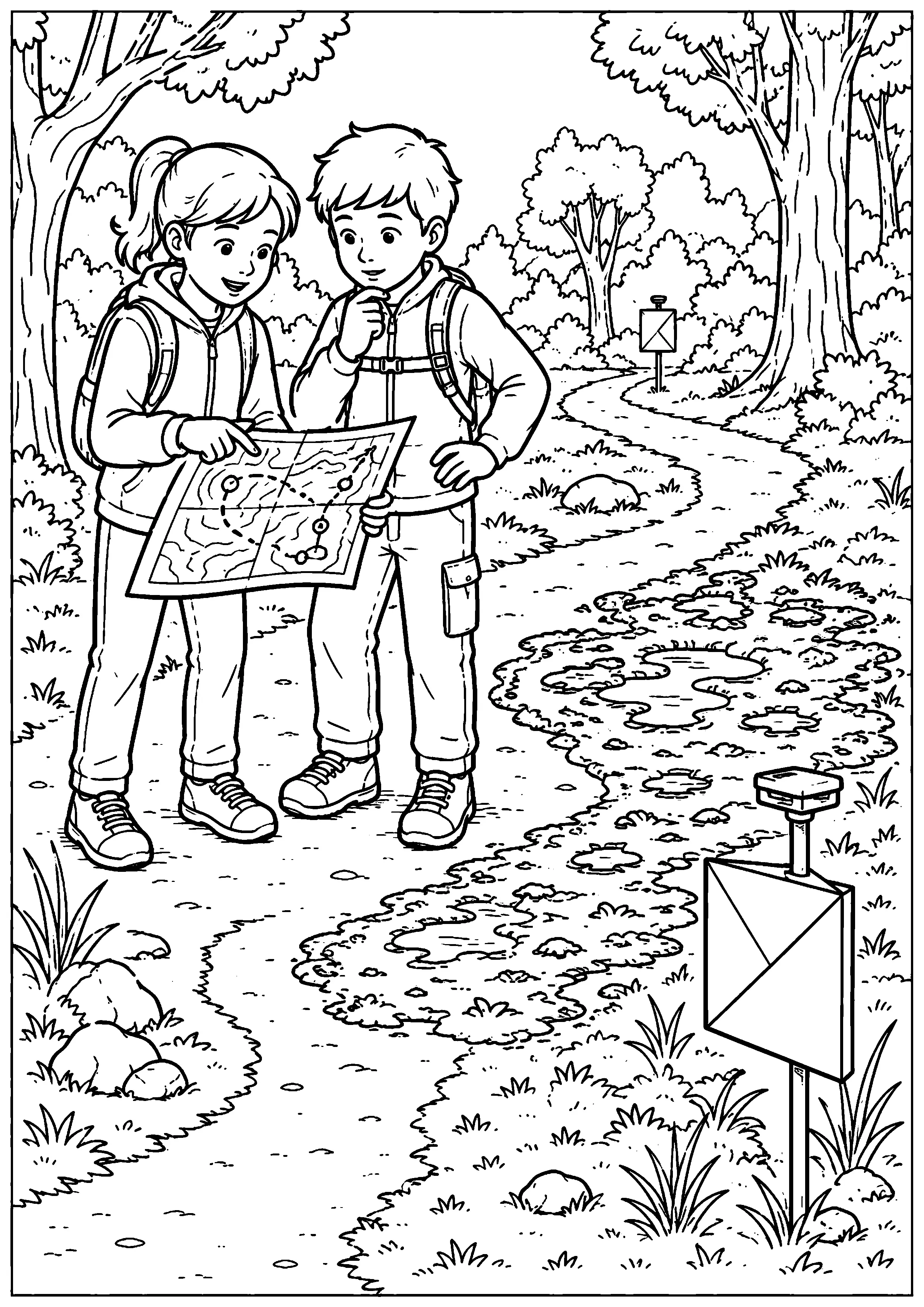 Coloriage Course d’orientation à imprimer – dessin n°16