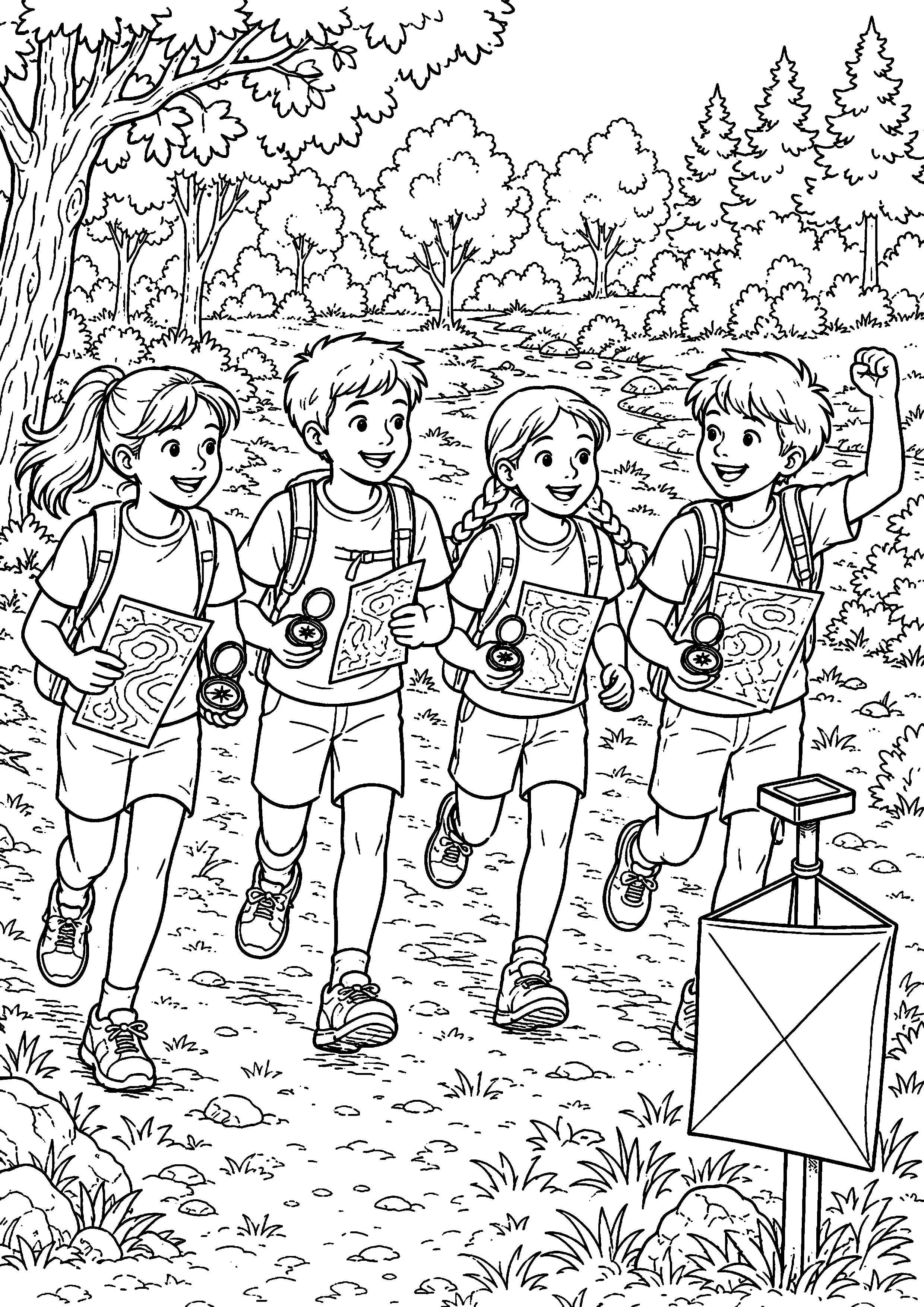 Coloriage Course d’orientation à imprimer – dessin n°20