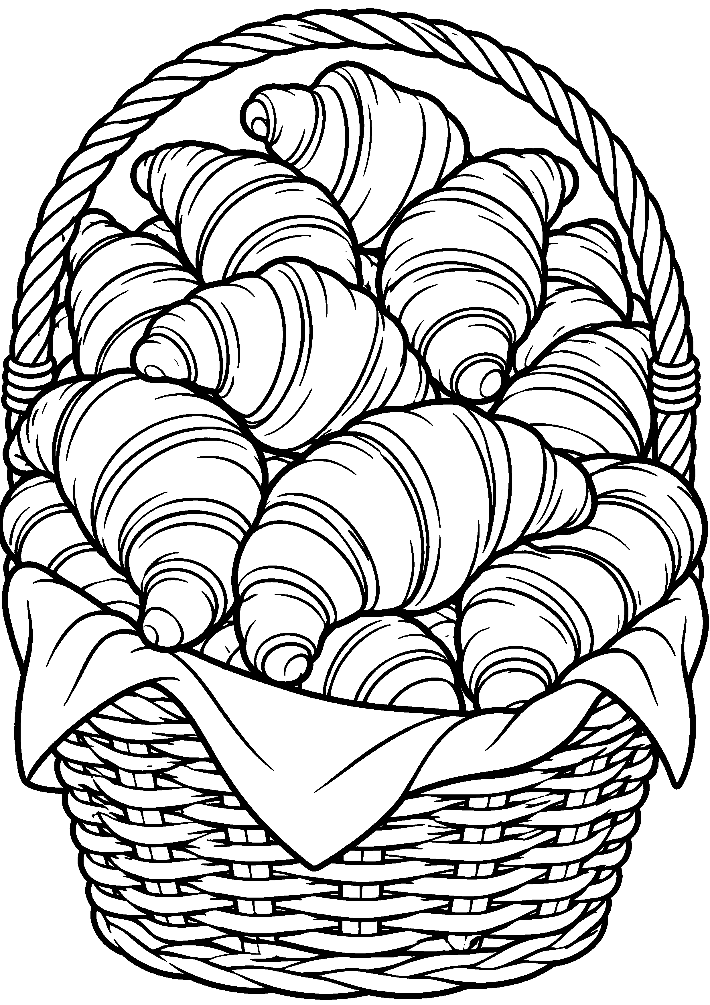 Coloriage croissant en vue de trois quarts à imprimer