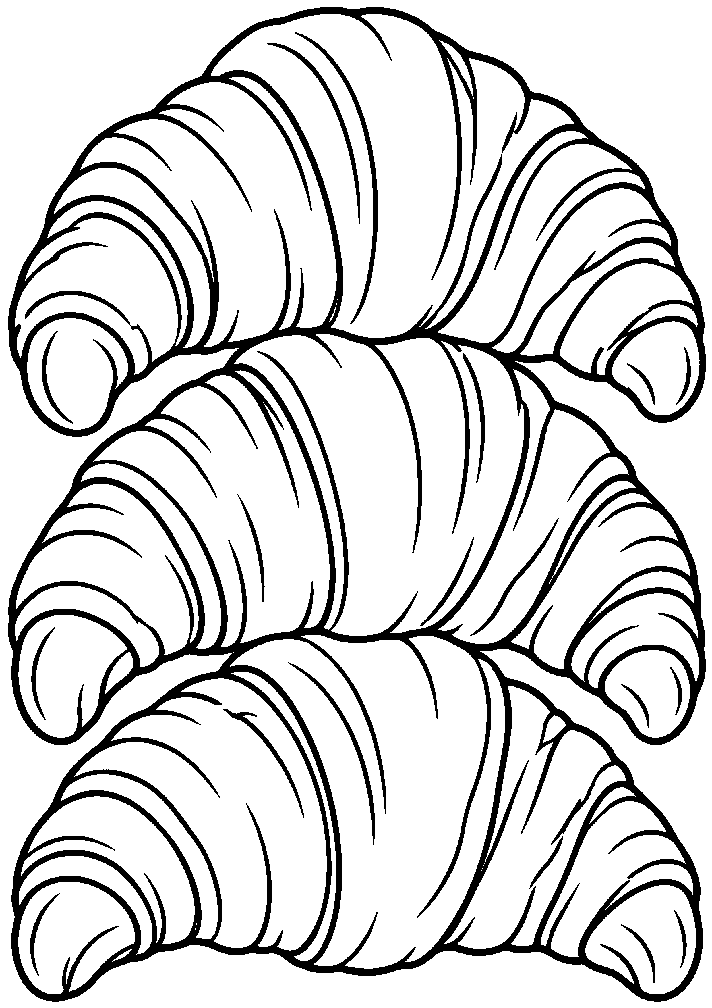 Coloriage croissant vu de dessus en pleine page à imprimer