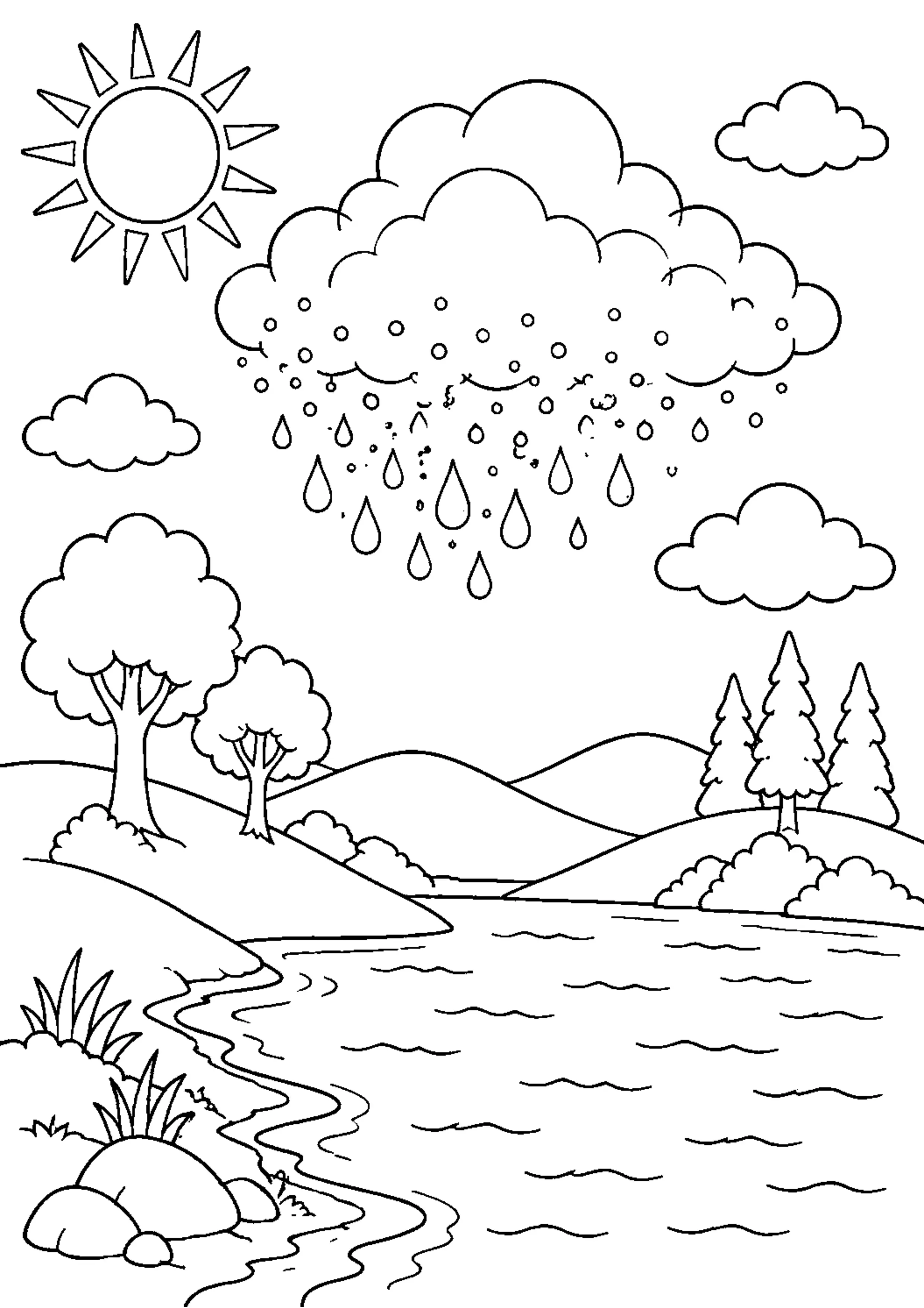 Coloriage Cycle de l’eau à imprimer – dessin n°4