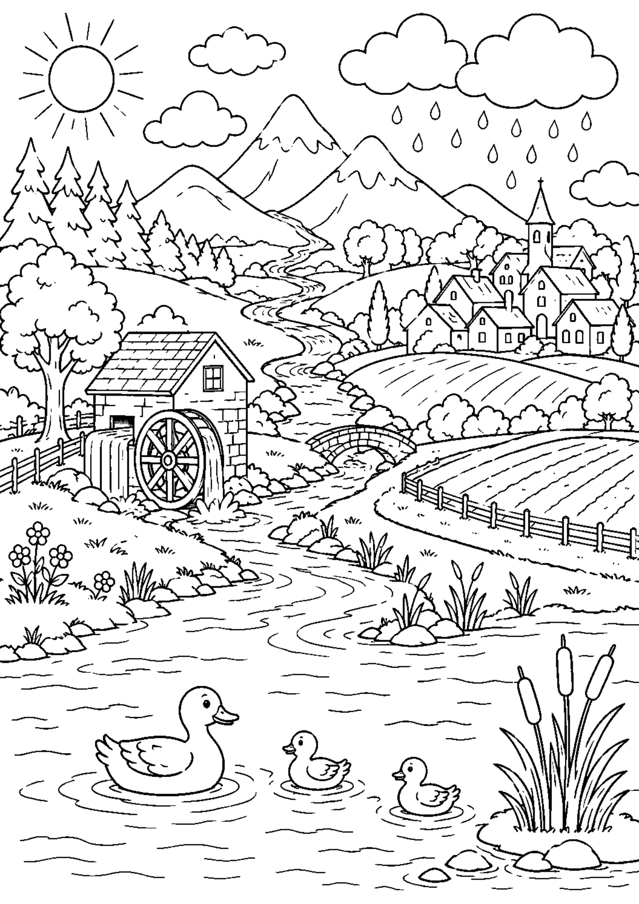 Coloriage Cycle de l’eau à imprimer – dessin n°11