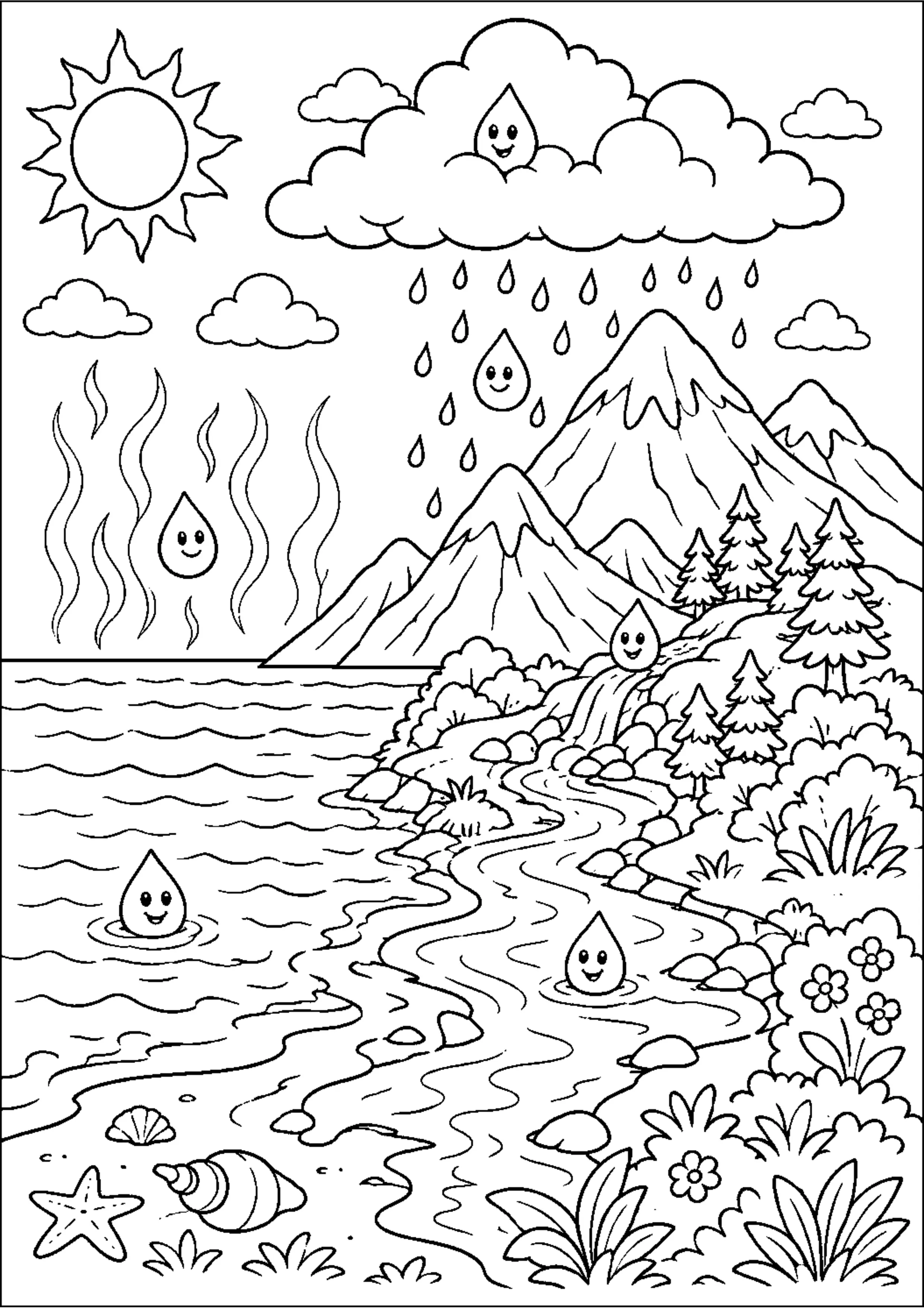 Coloriage Cycle de l’eau à imprimer – dessin n°18