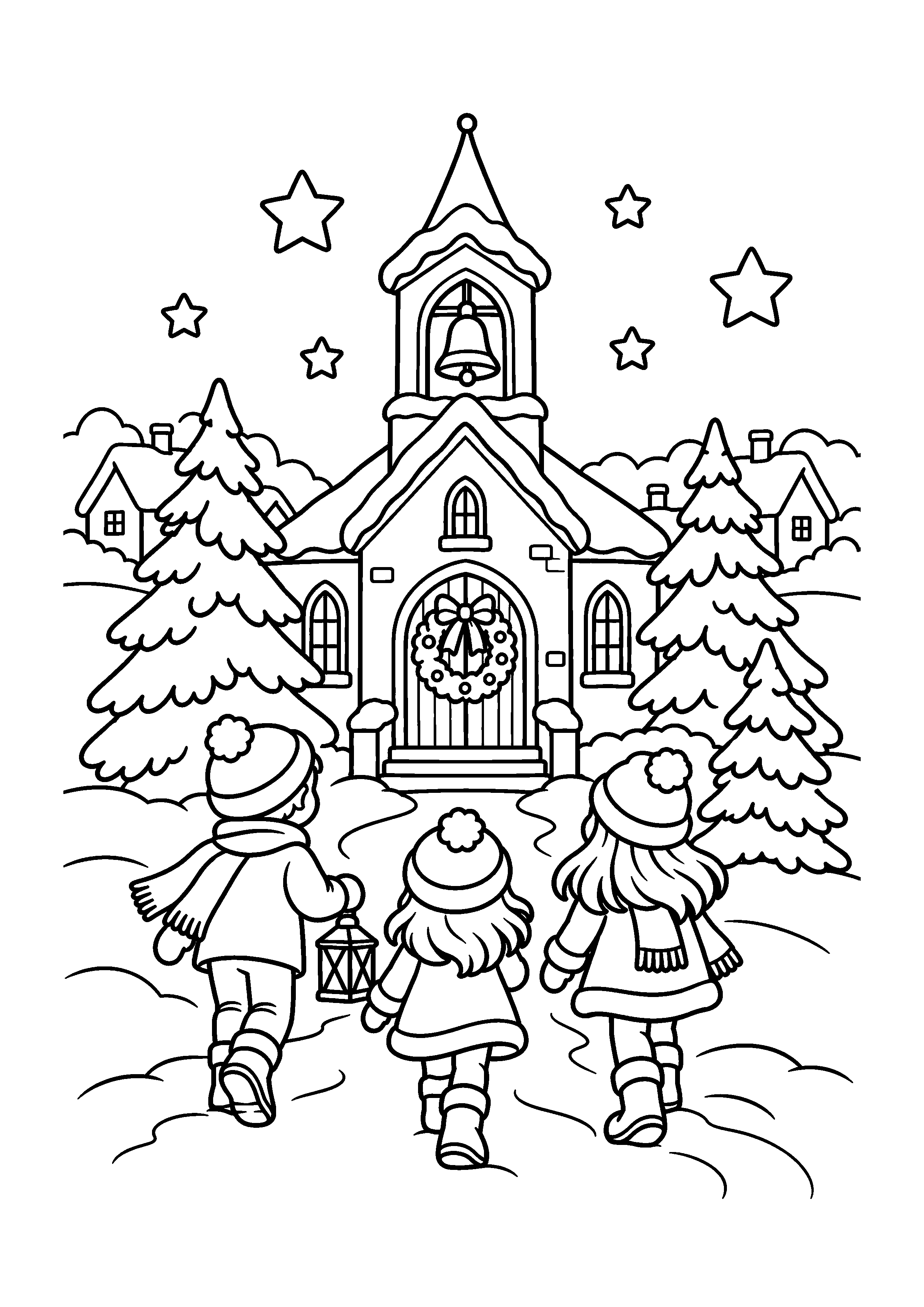 Coloriage préparation de la table de Noël, composition 42 de Noël à imprimer gratuitement