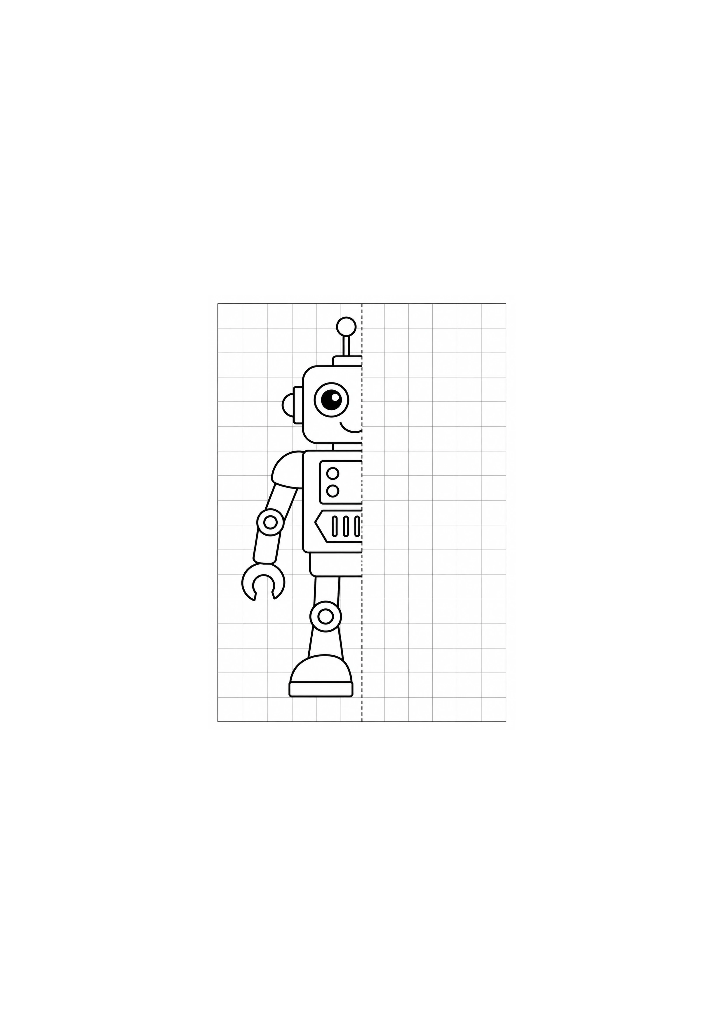 Coloriage robot géométrique à imprimer