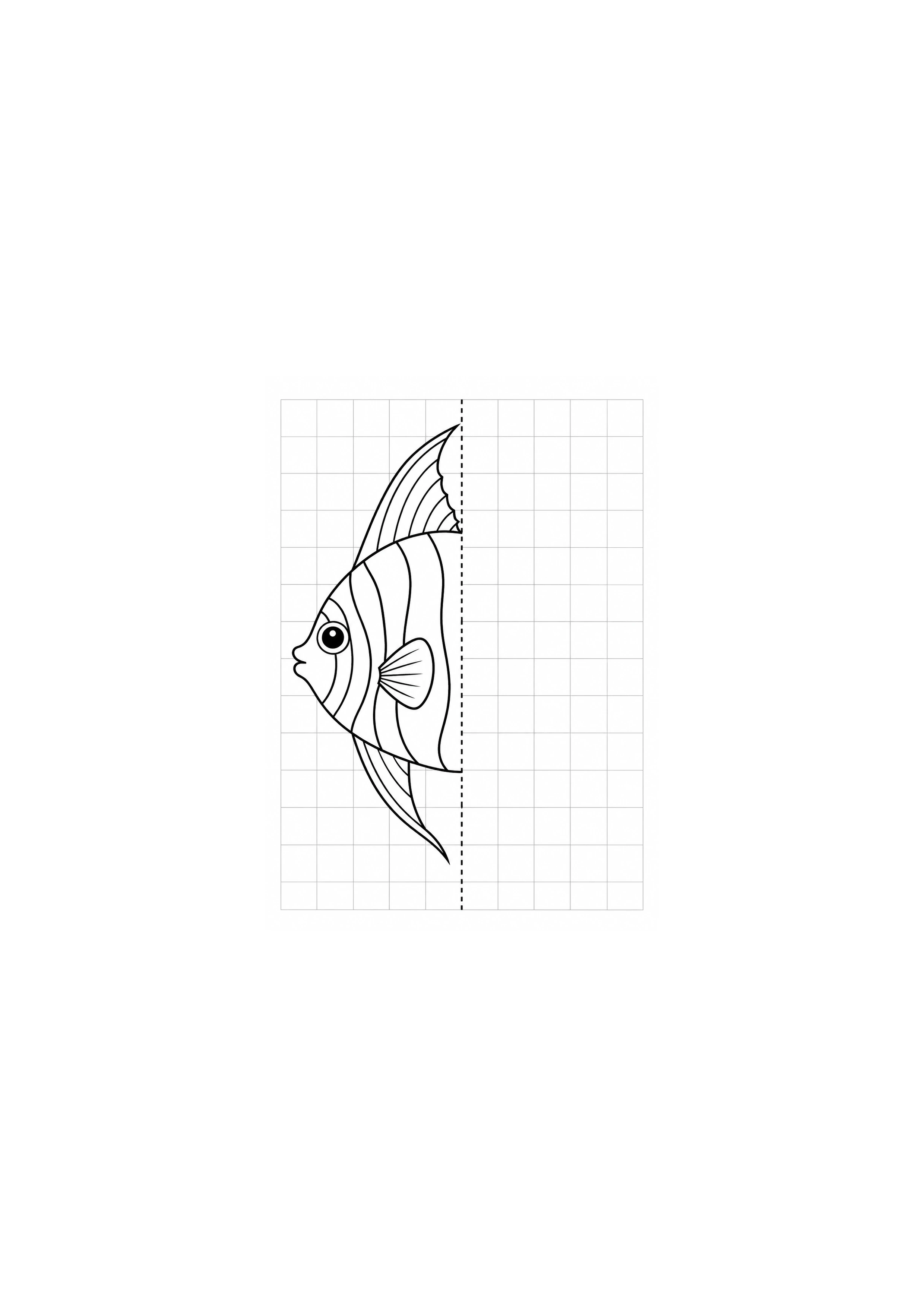 Coloriage poisson tropical original à imprimer