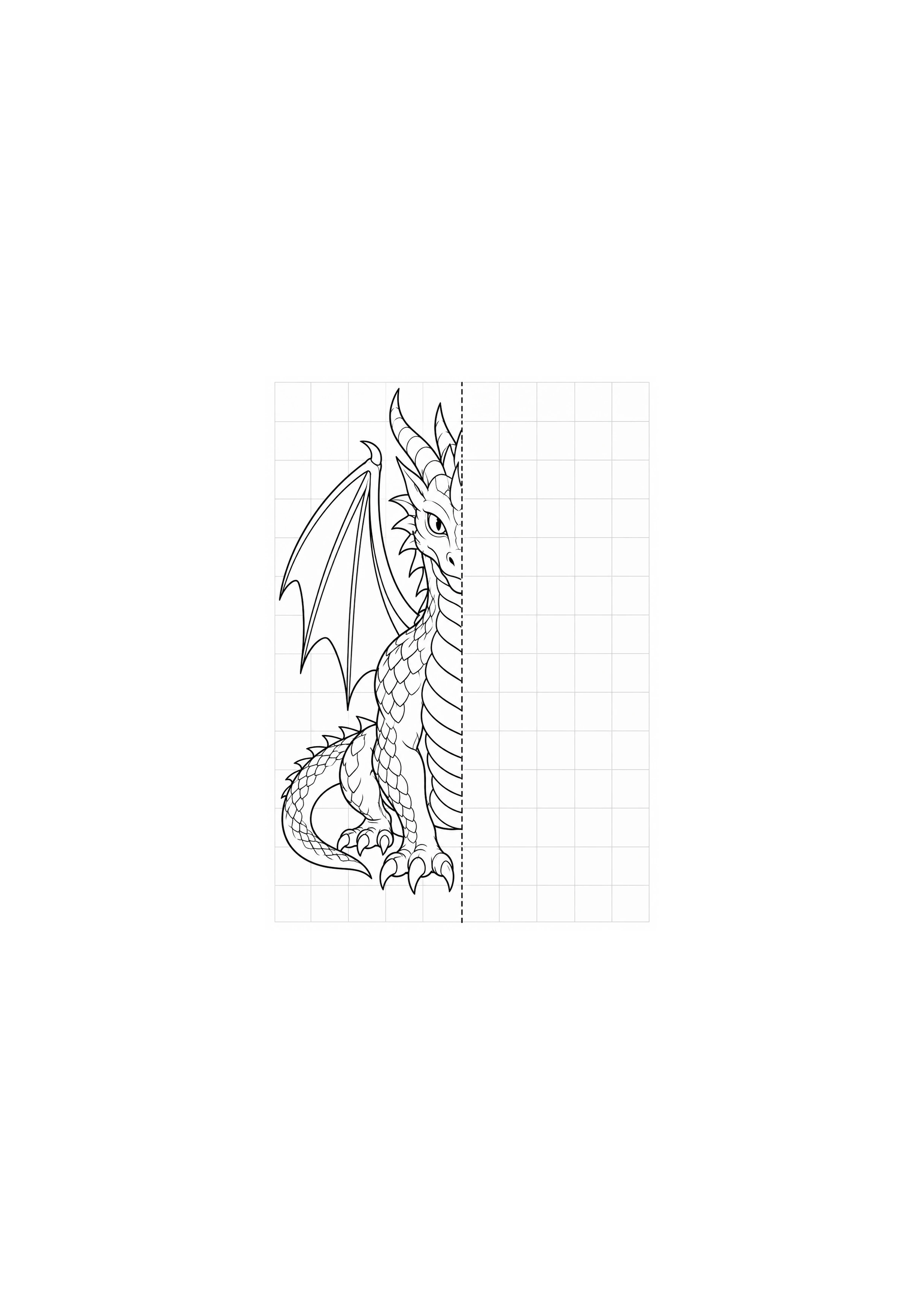 Coloriage dragon original à imprimer