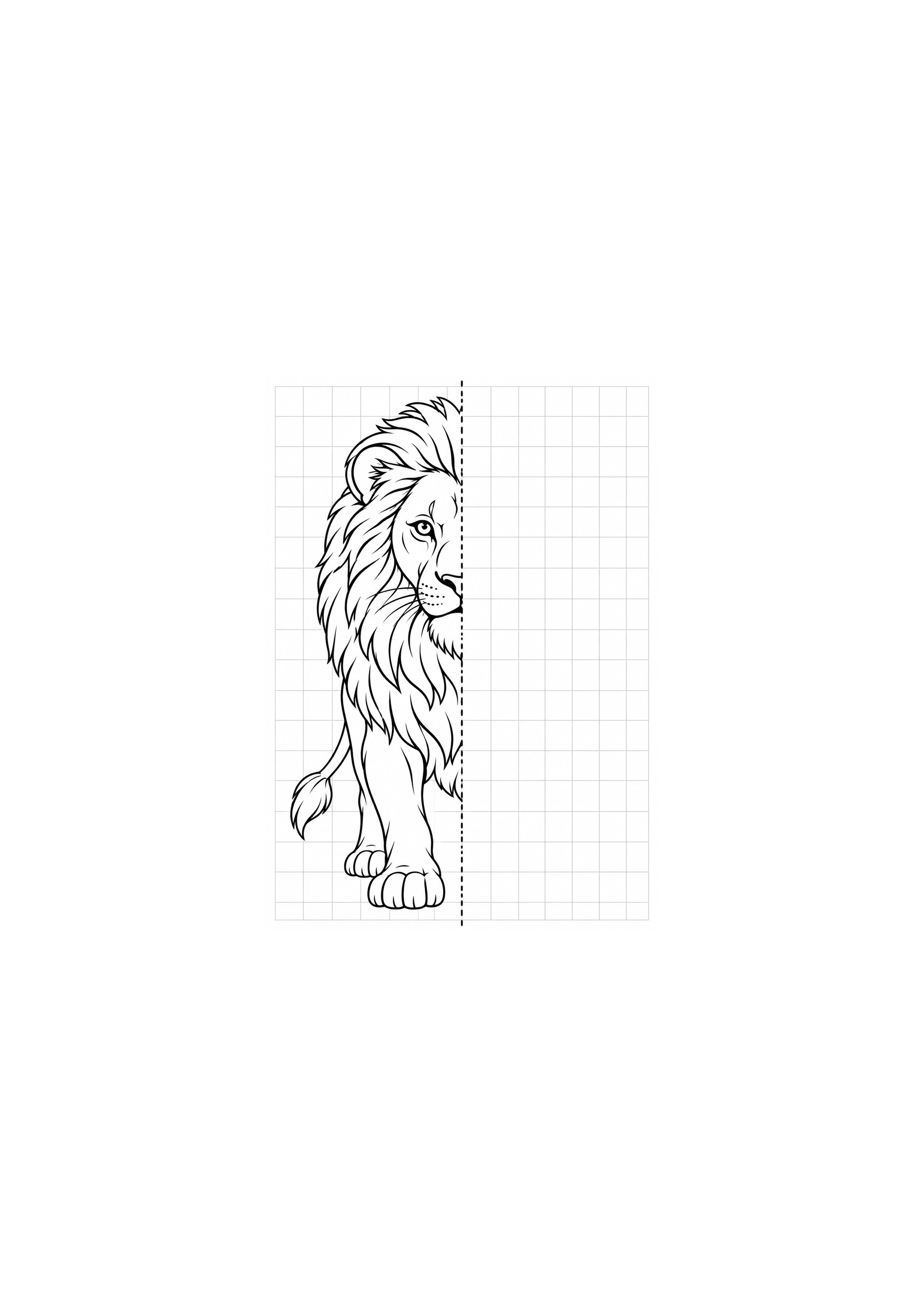 Coloriage lion de face à imprimer