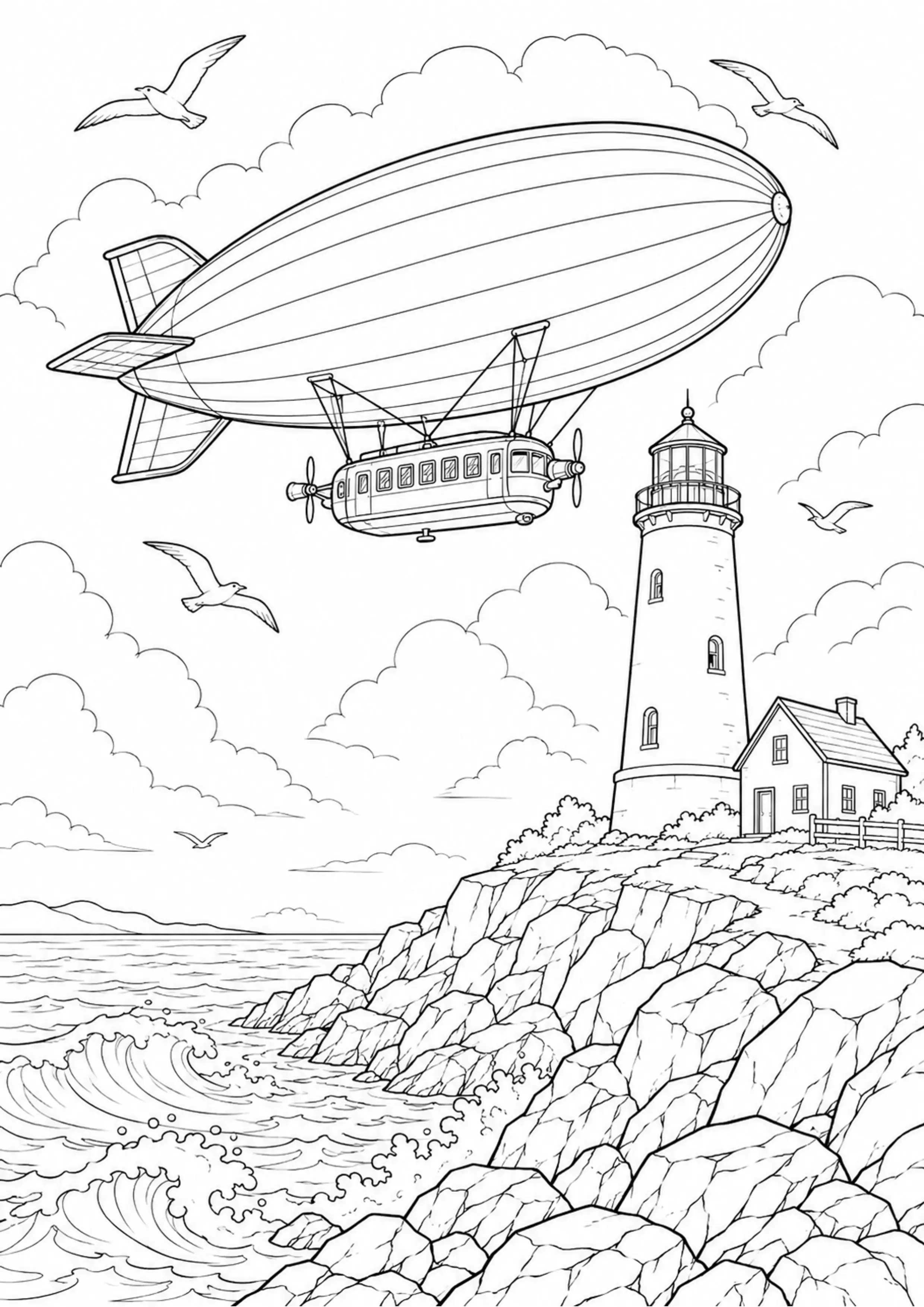 Coloriage Dirigeable à imprimer – dessin 3