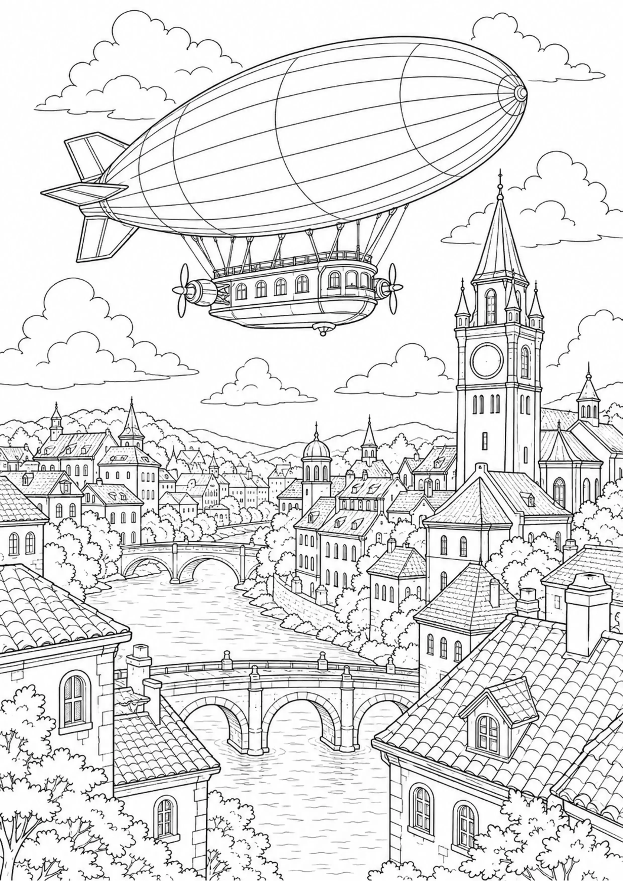 Coloriage Dirigeable à imprimer – dessin n°5
