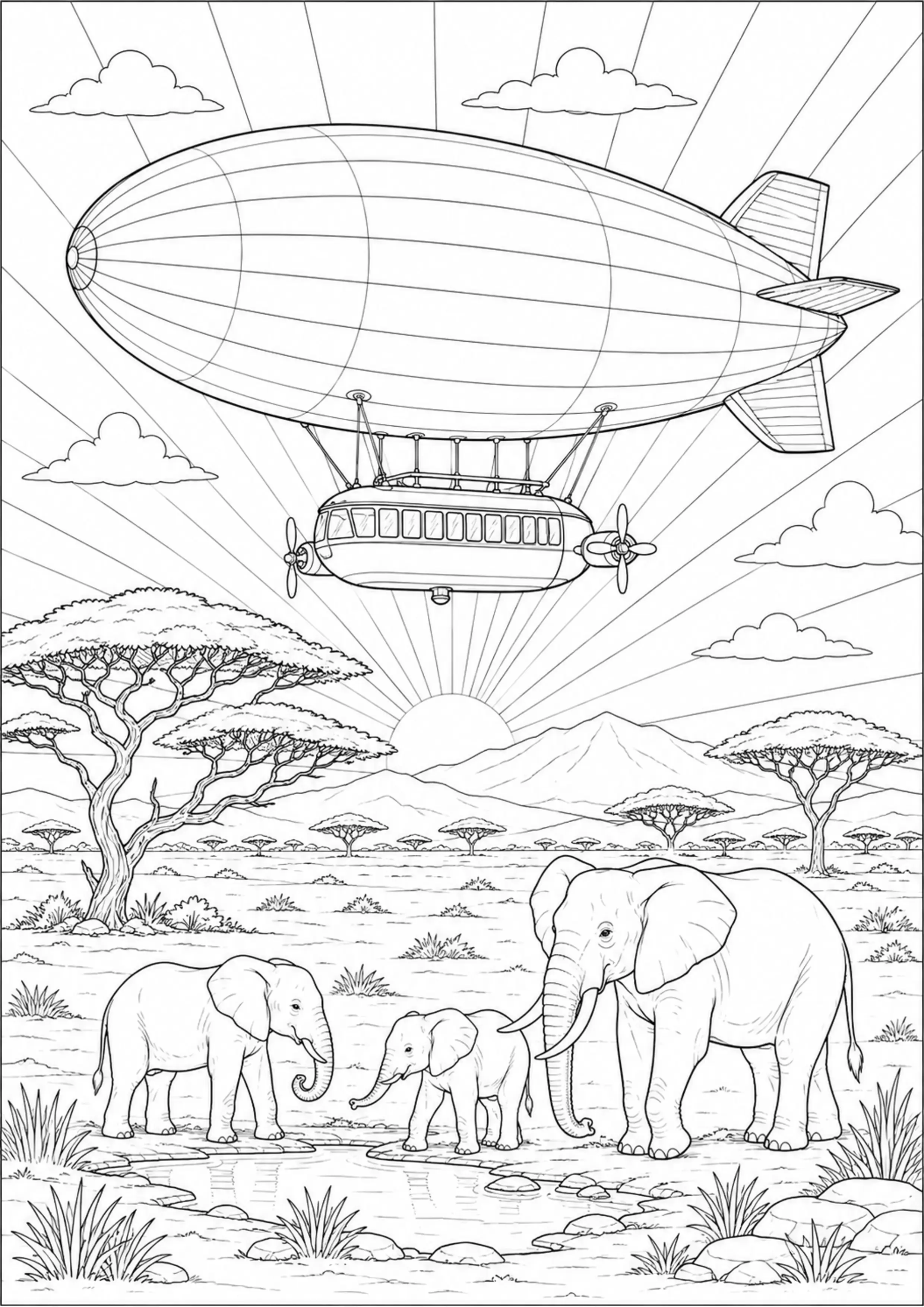 Coloriage Dirigeable à imprimer – dessin n°7