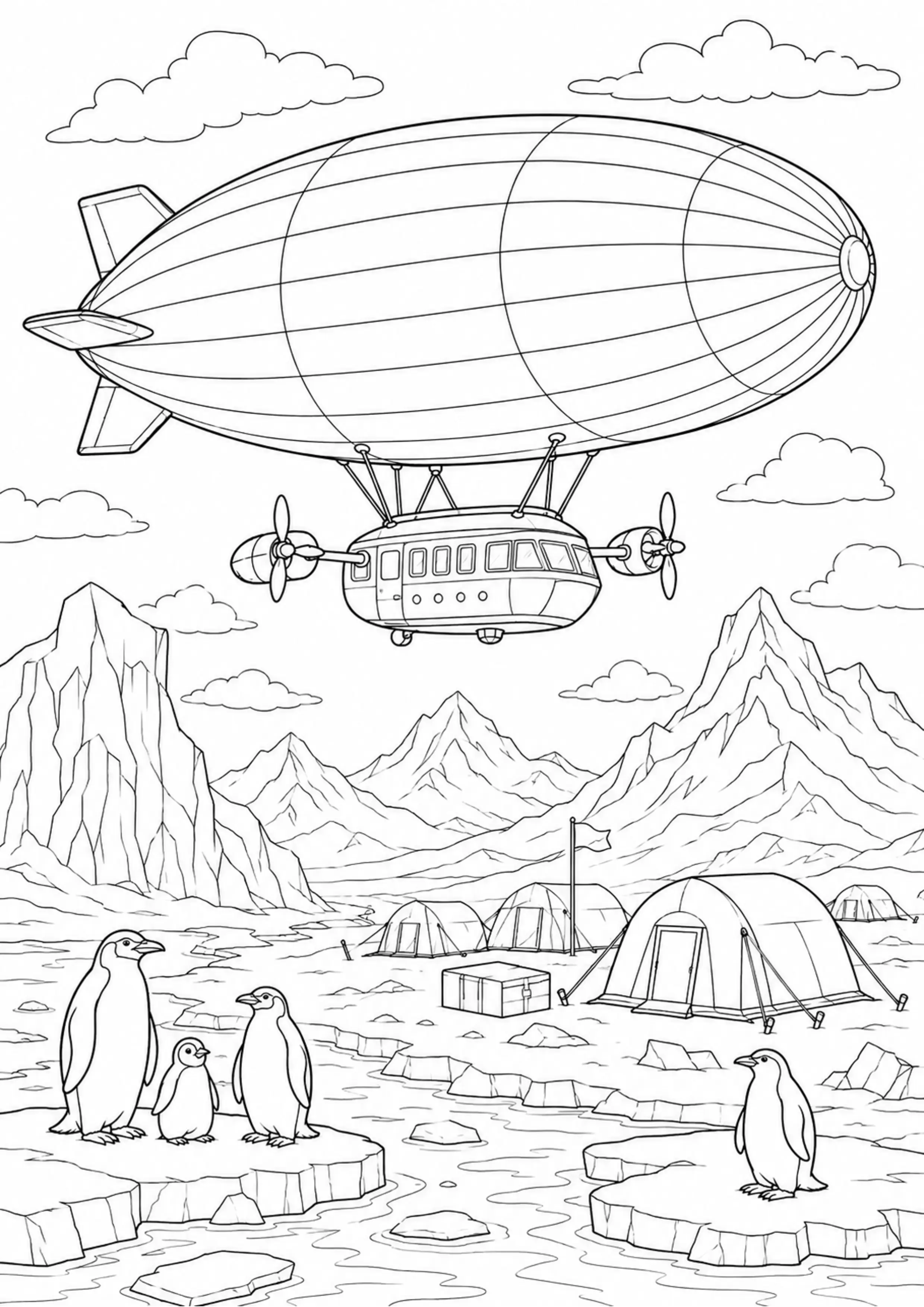 Coloriage Dirigeable à imprimer – dessin n°8