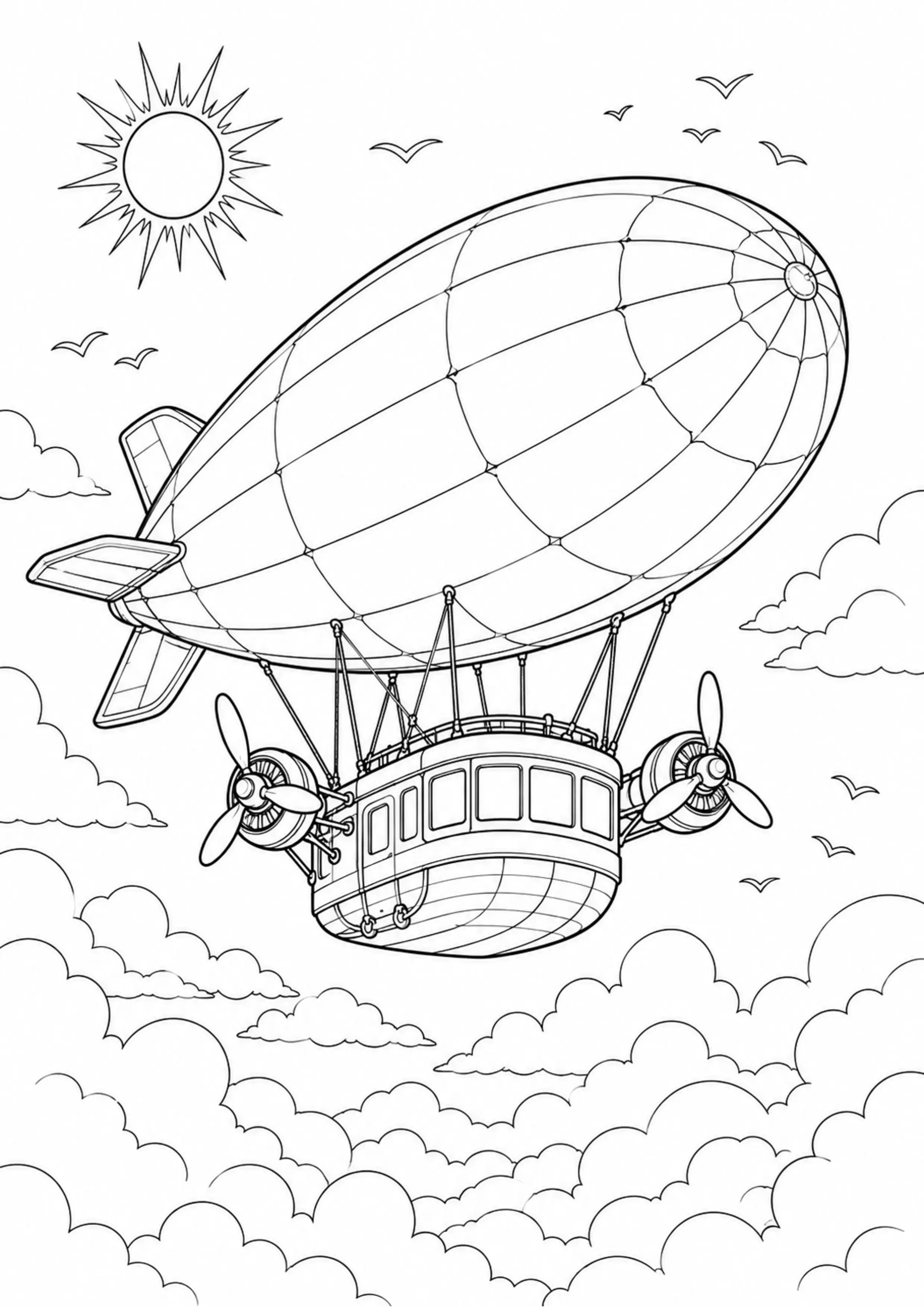 Coloriage Dirigeable à imprimer – dessin n°9