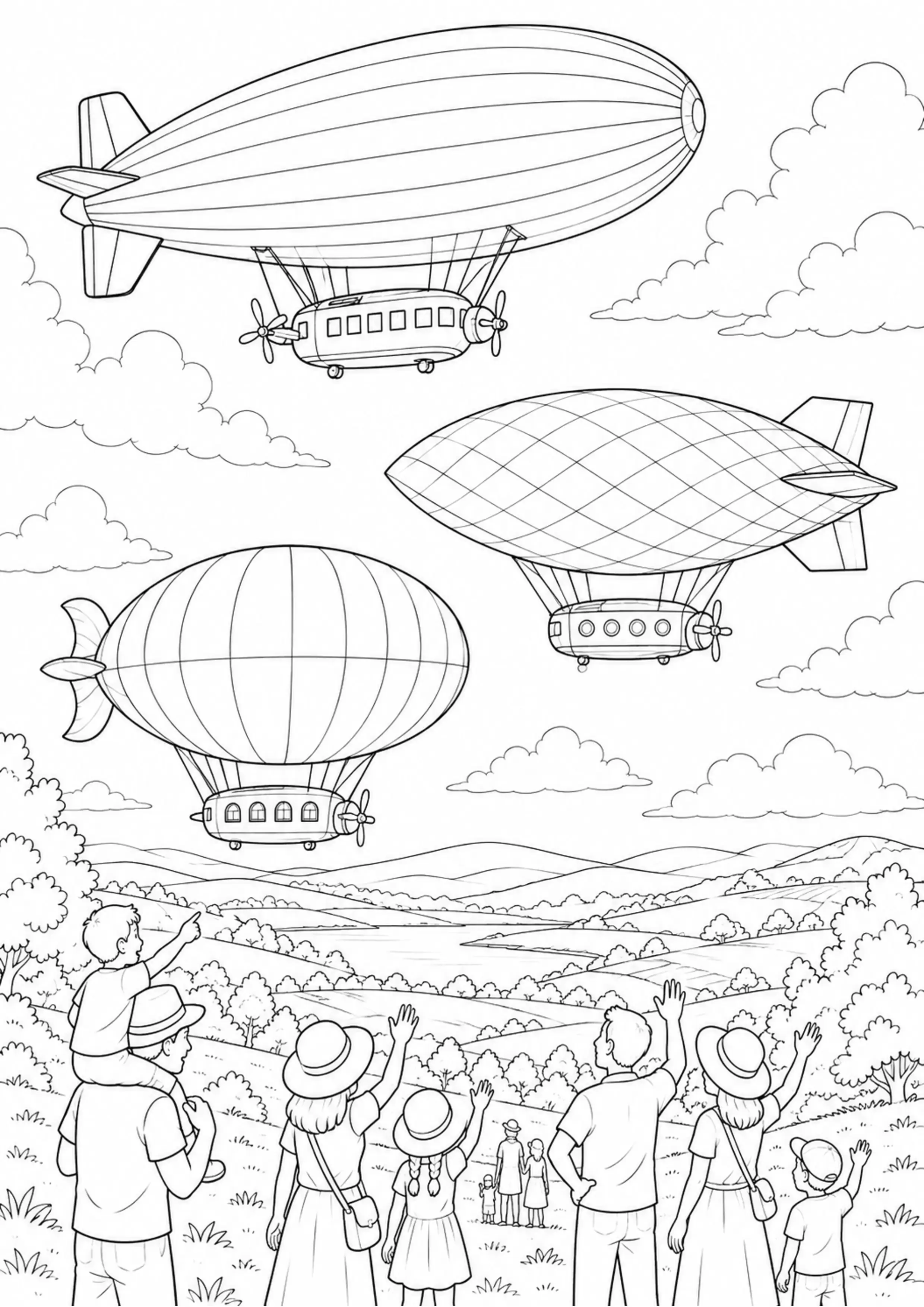 Coloriage Dirigeable à imprimer – dessin n°11
