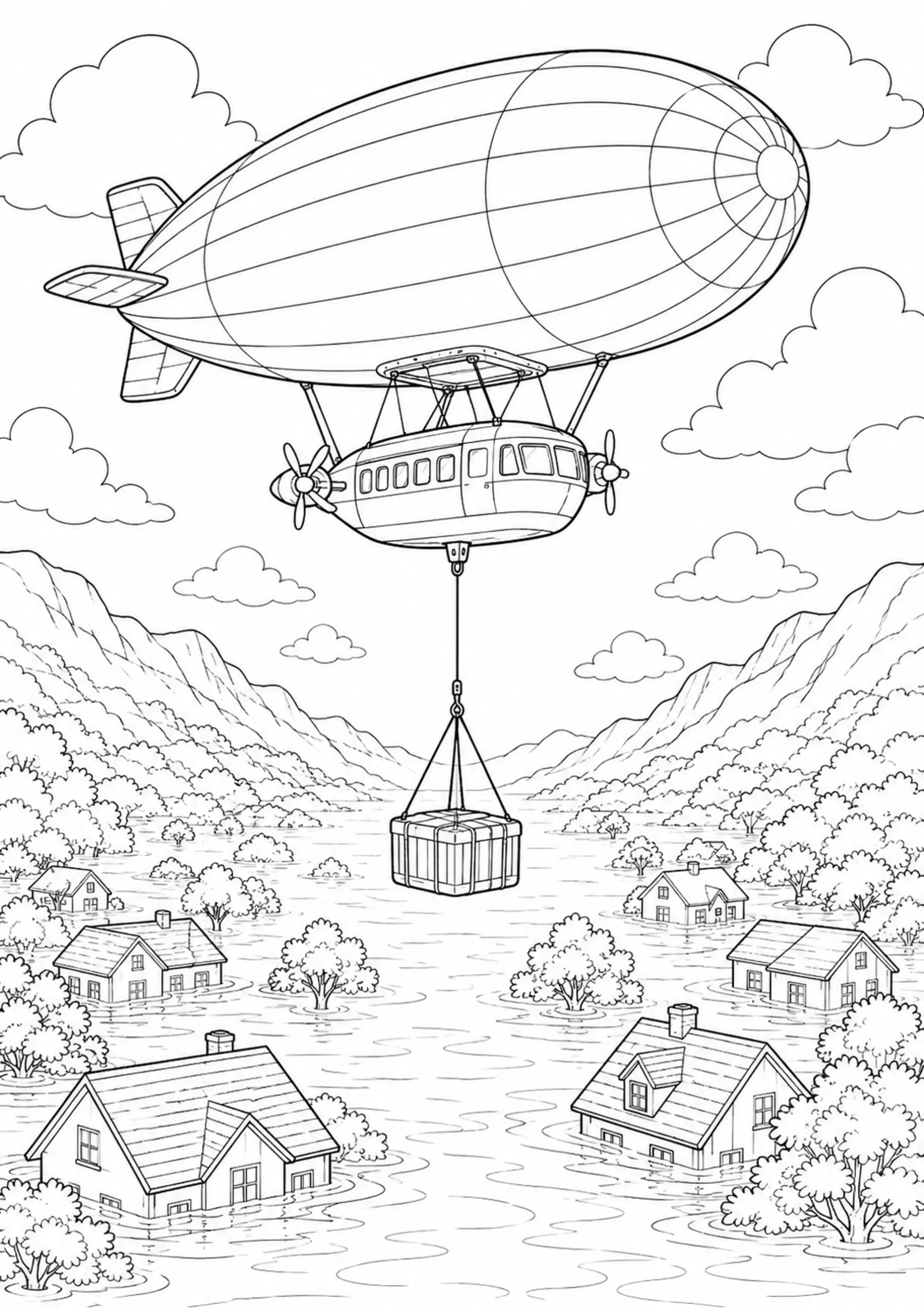 Coloriage Dirigeable à imprimer – dessin n°12