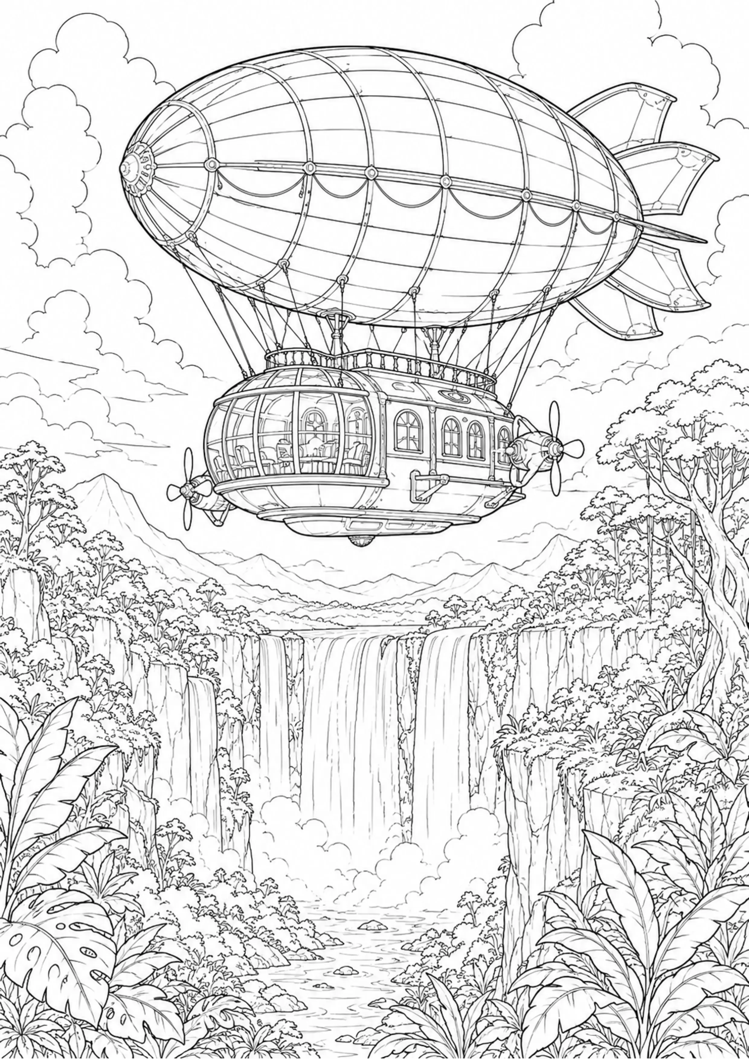 Coloriage Dirigeable à imprimer – dessin n°14