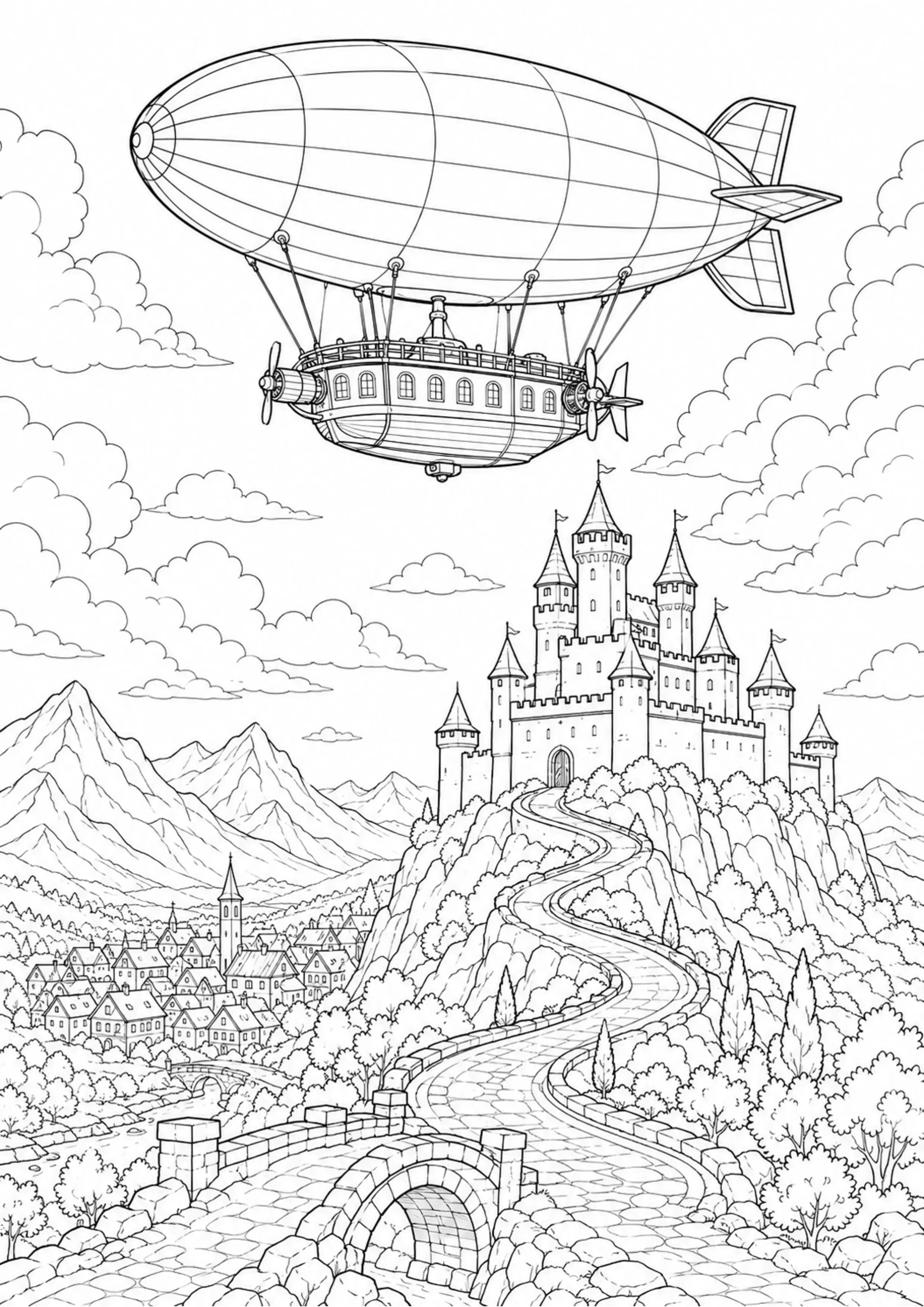 Coloriage Dirigeable à imprimer – dessin n°16