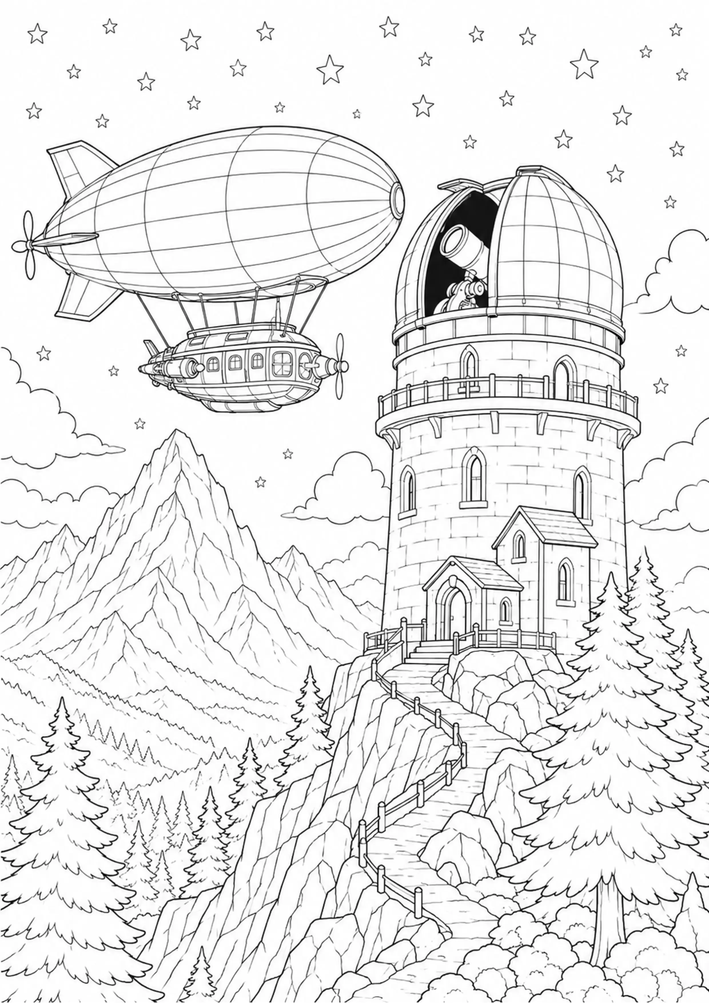 Coloriage Dirigeable à imprimer – dessin n°17