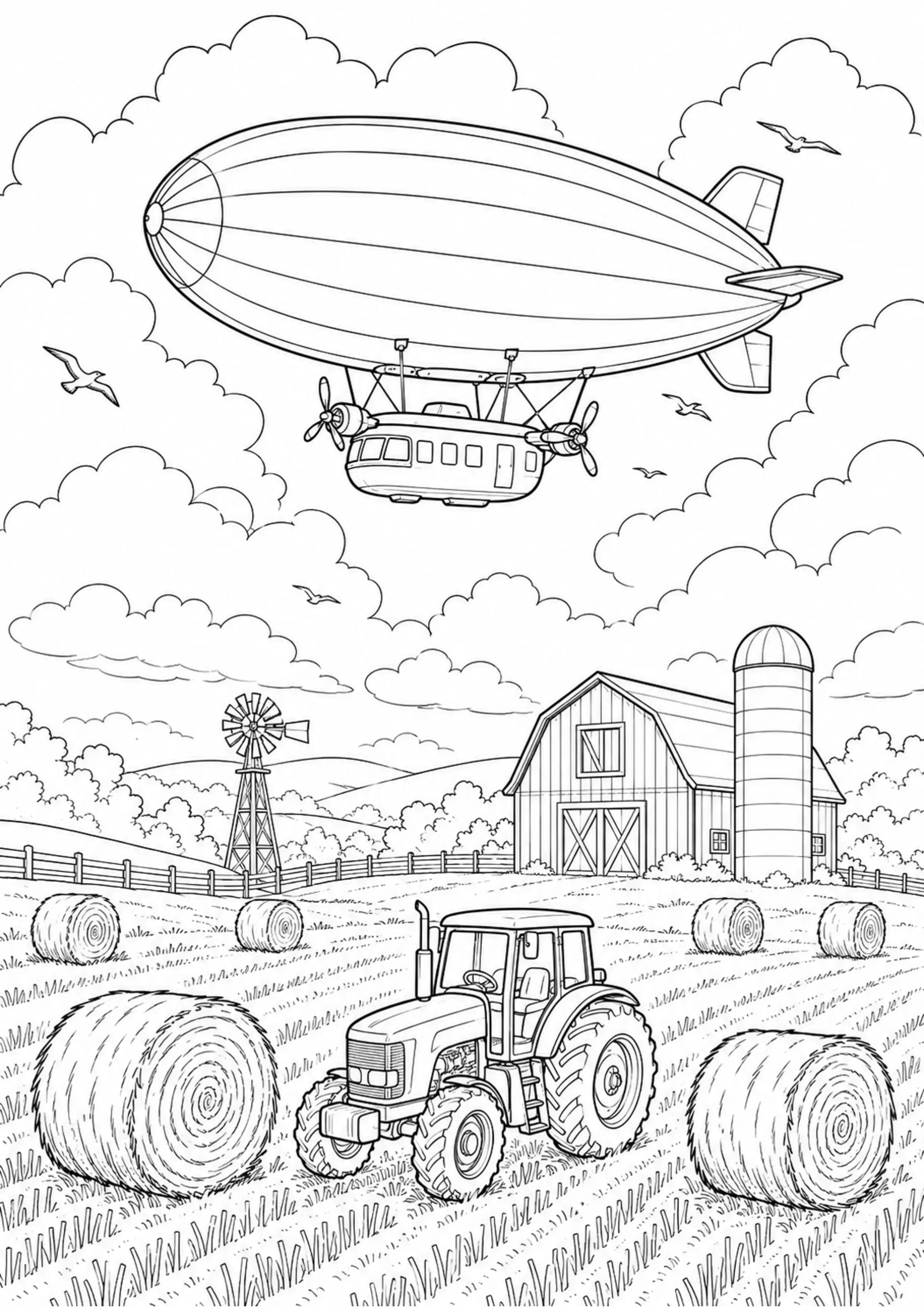 Coloriage Dirigeable à imprimer – dessin n°19