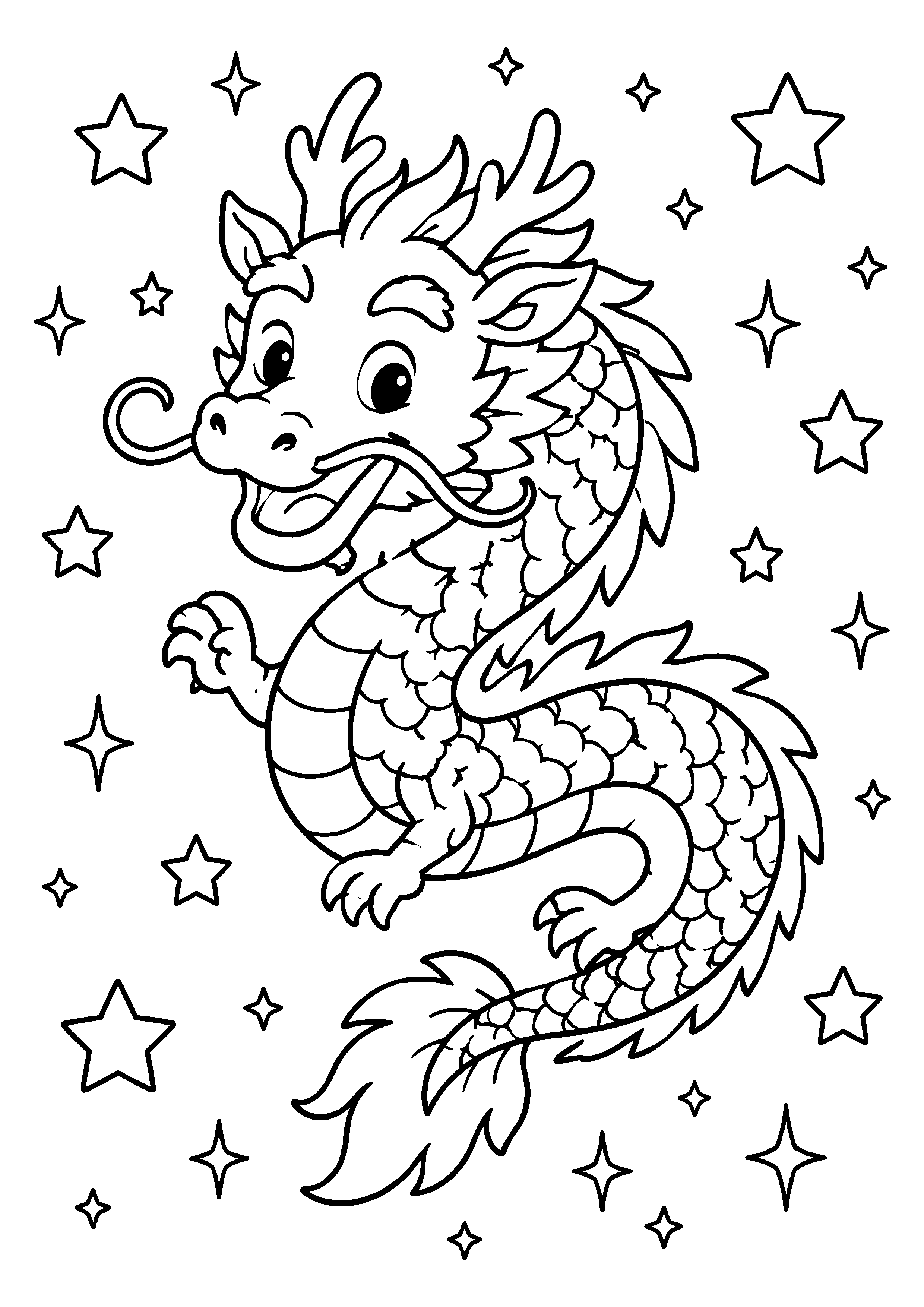 Coloriage Dragon chinois à imprimer – dessin n°5