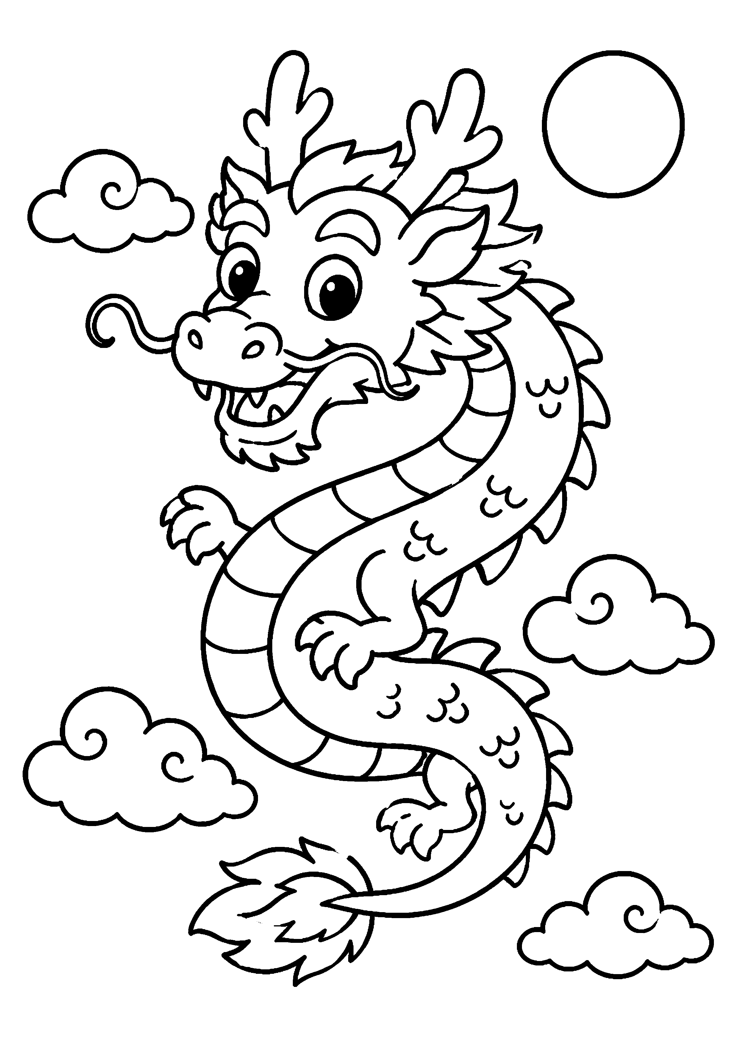 Coloriage Dragon chinois à imprimer – dessin n°10
