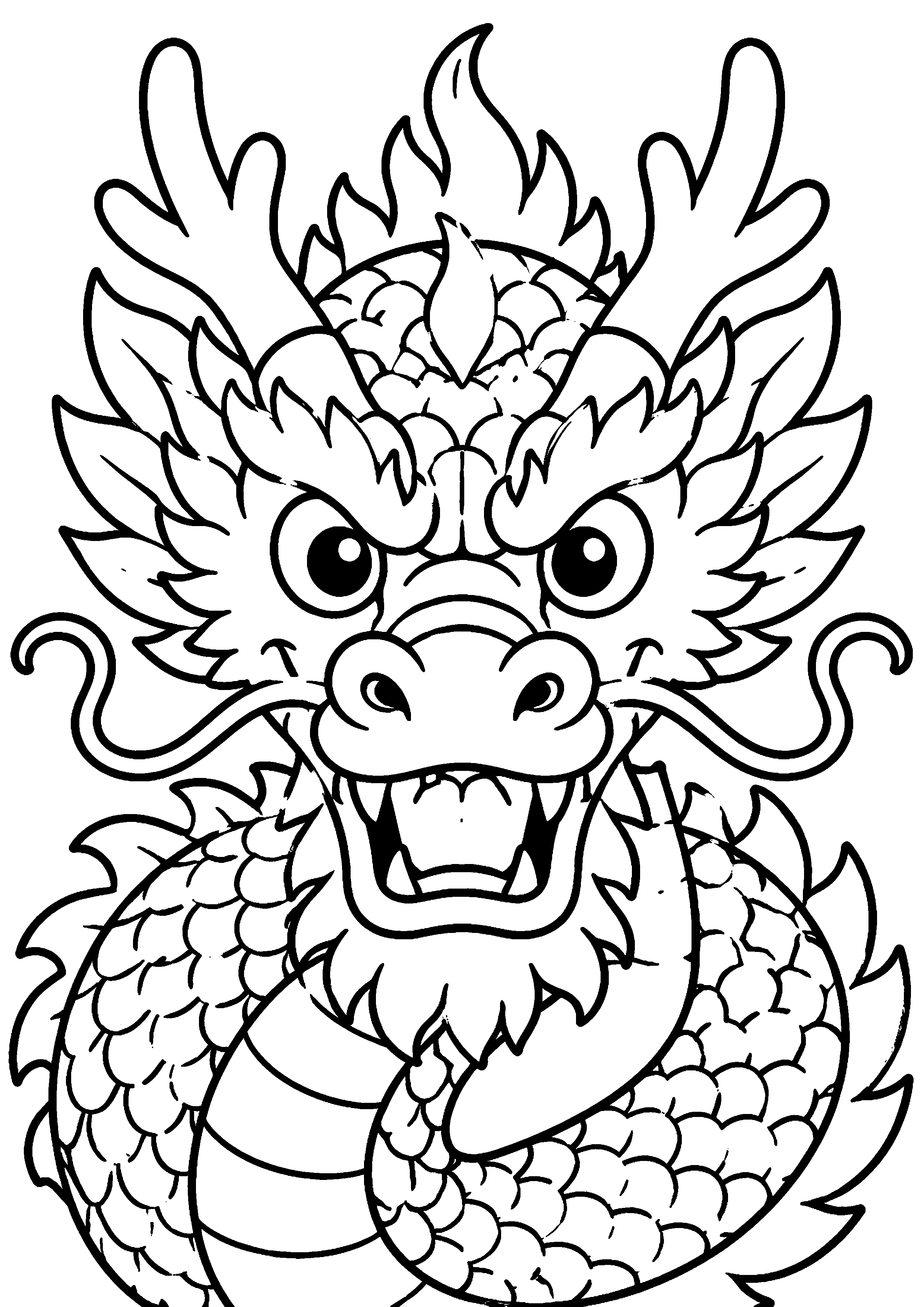 Coloriage Dragon chinois à imprimer – dessin n°14