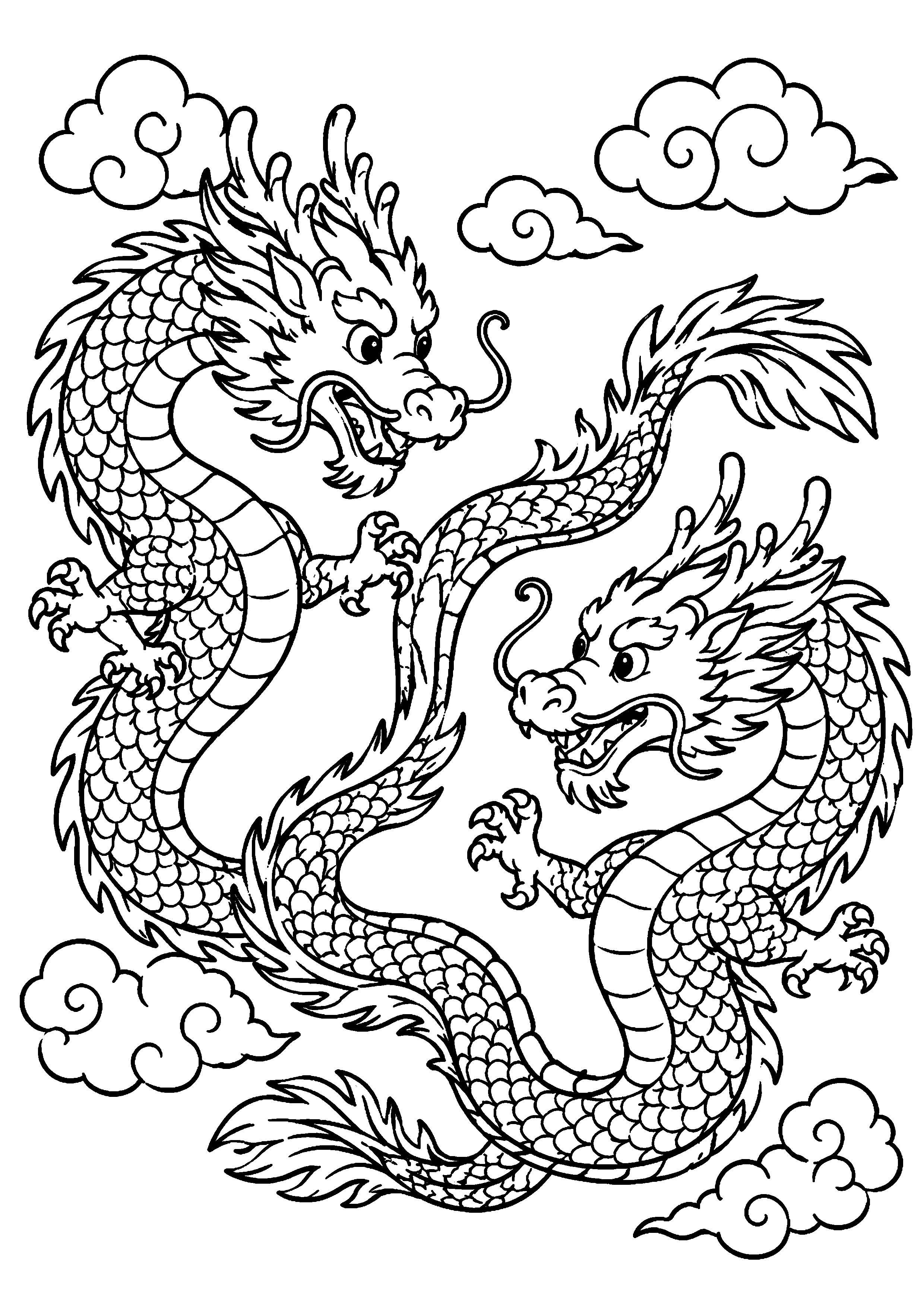 Coloriage Dragon chinois à imprimer – dessin n°15