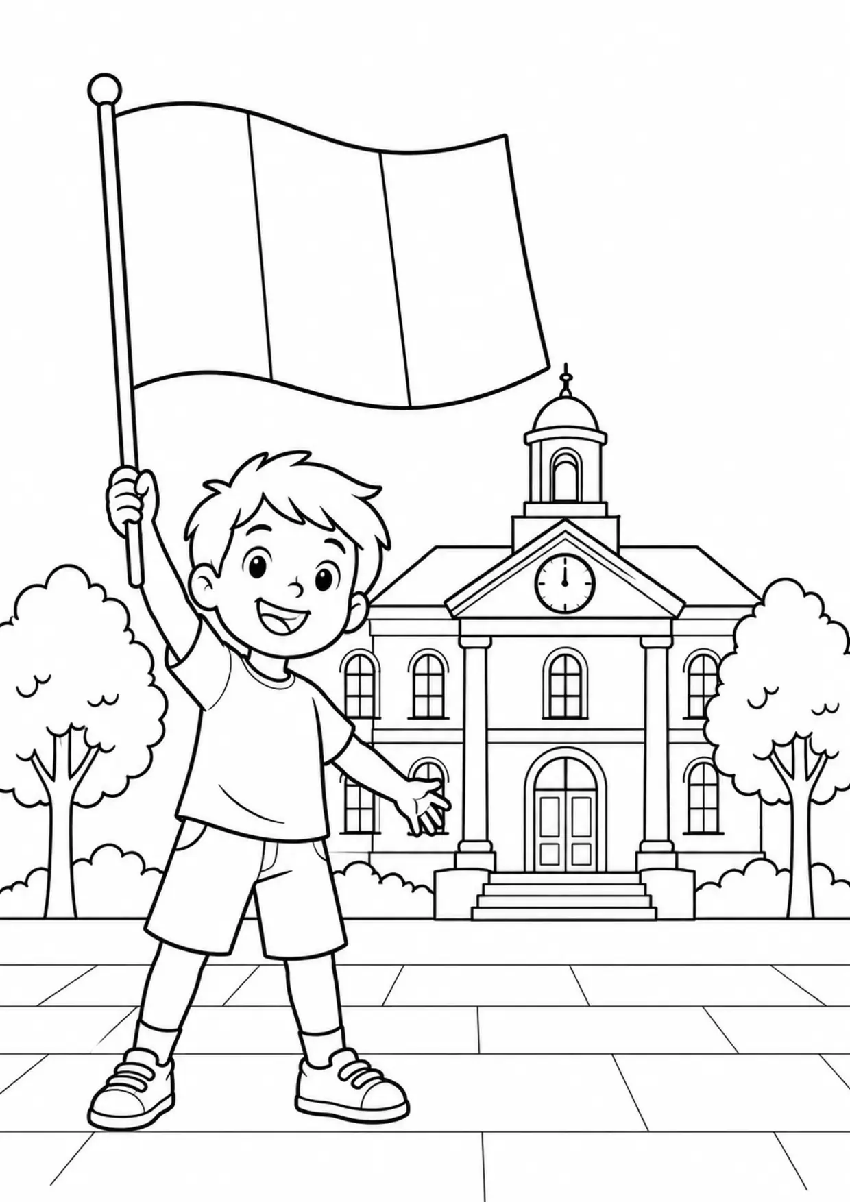 Coloriage drapeau français : mairie