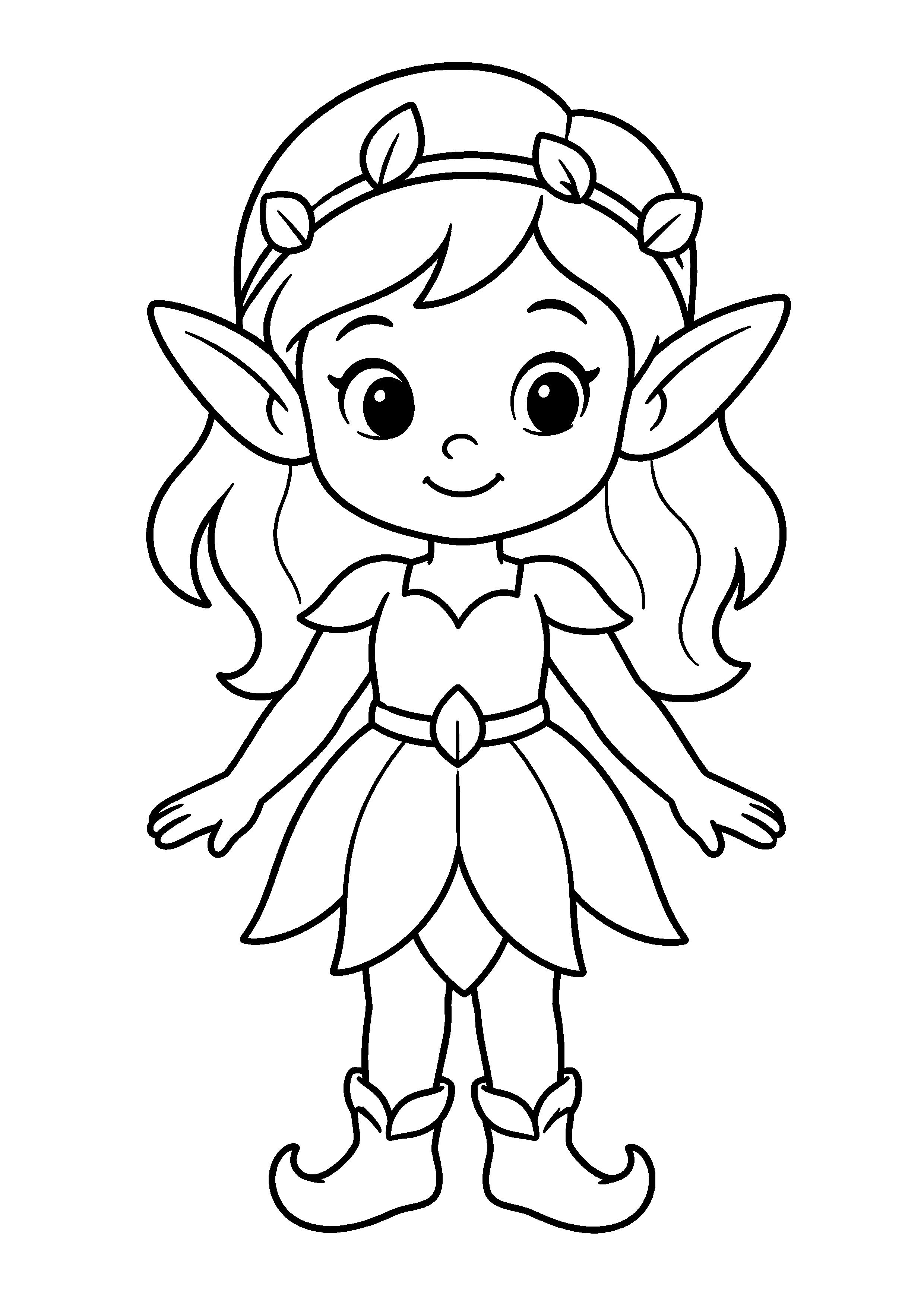 Coloriage Elfe à imprimer – dessin 1