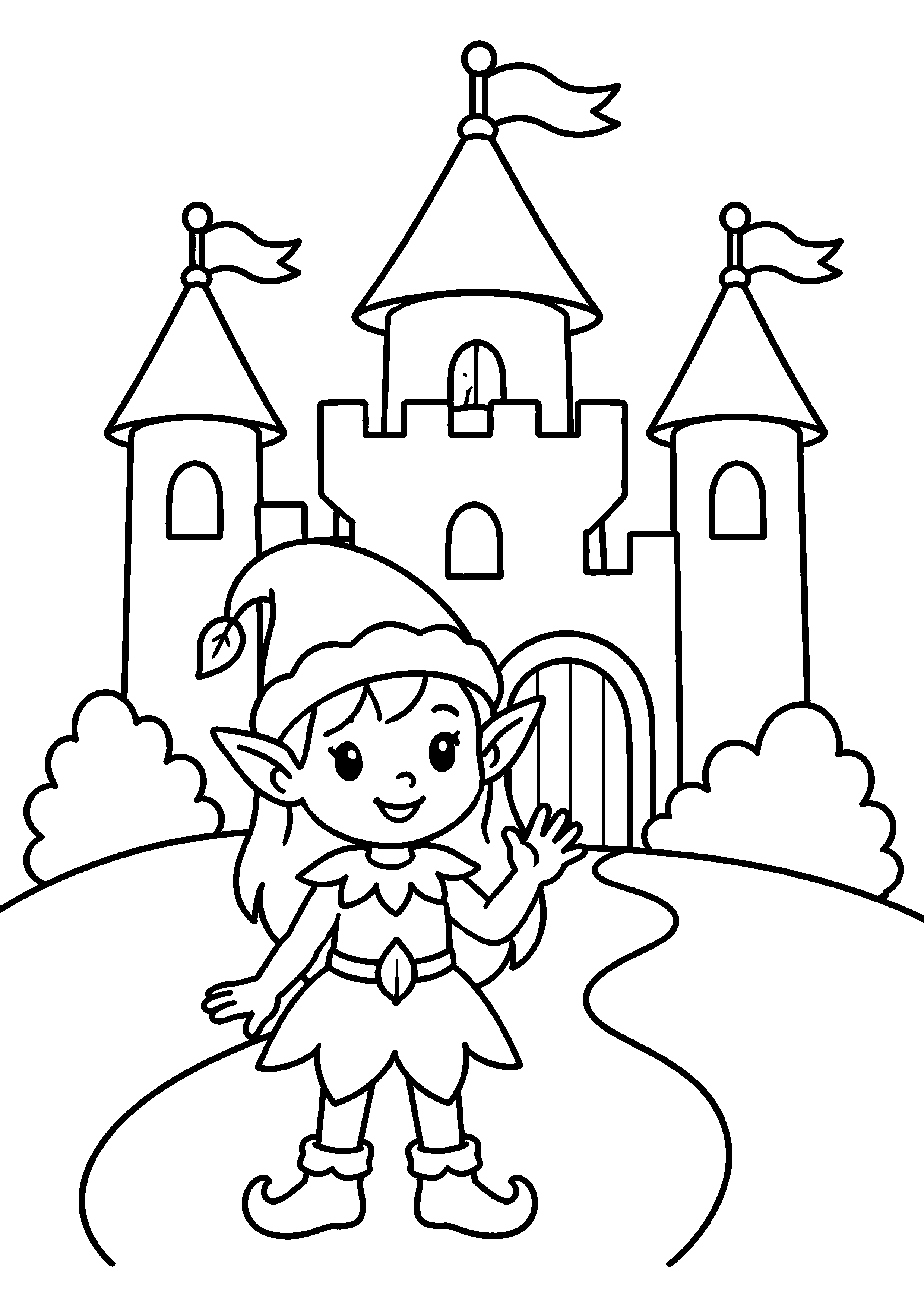 Coloriage Elfe à imprimer – dessin 4