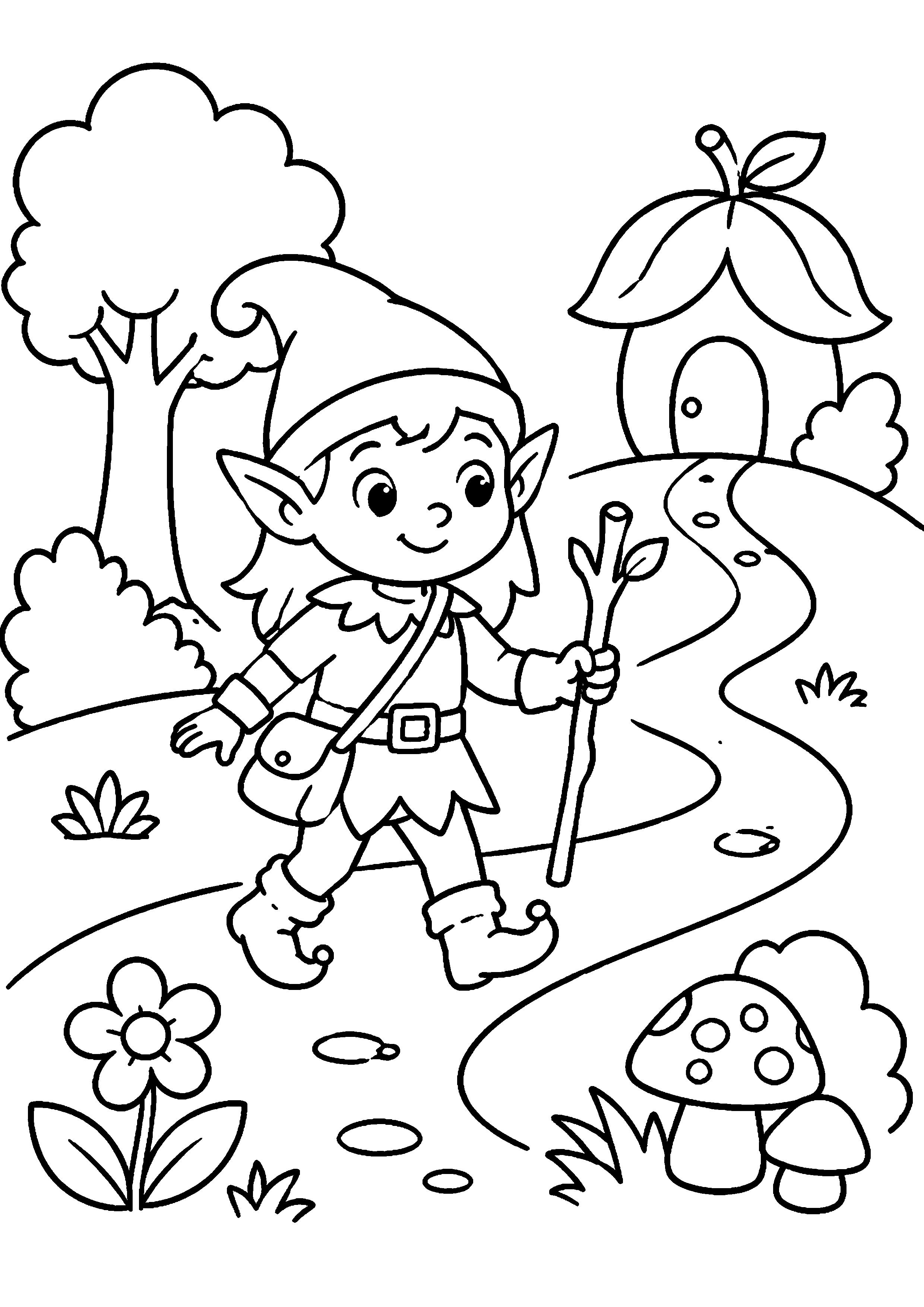 Coloriage Elfe à imprimer – dessin n°7