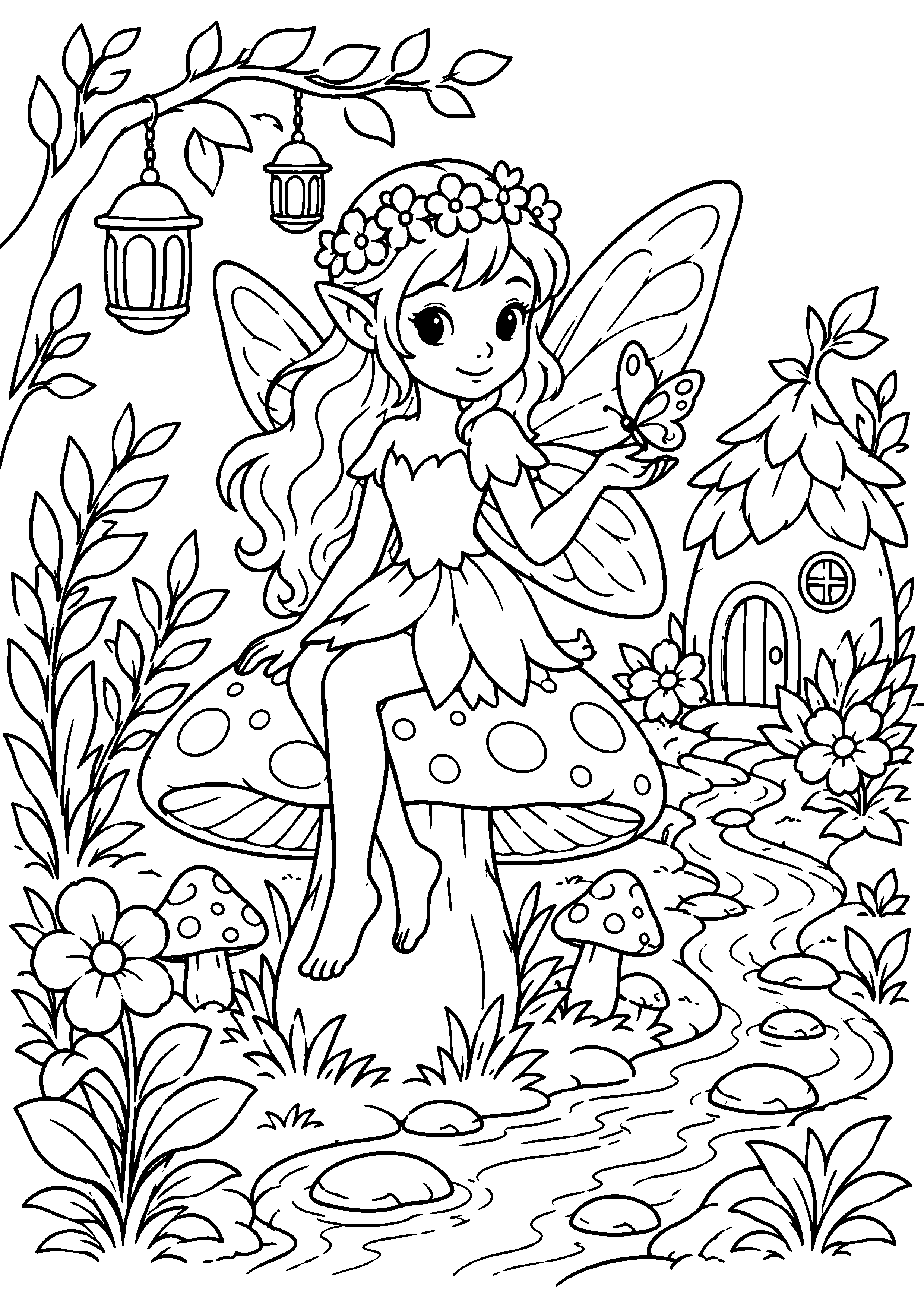 Coloriage Elfe à imprimer – dessin n°8