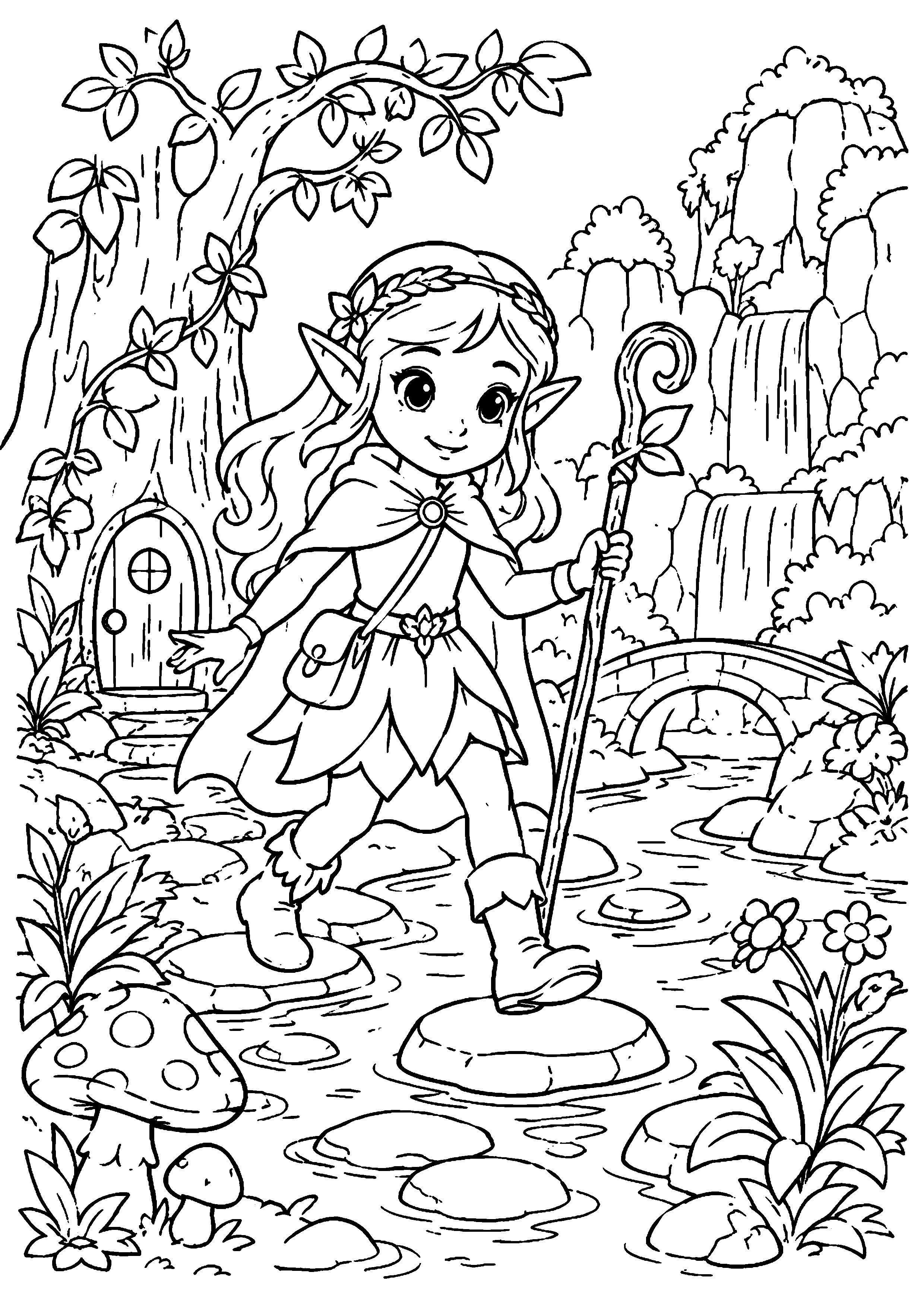 Coloriage Elfe à imprimer – dessin n°11