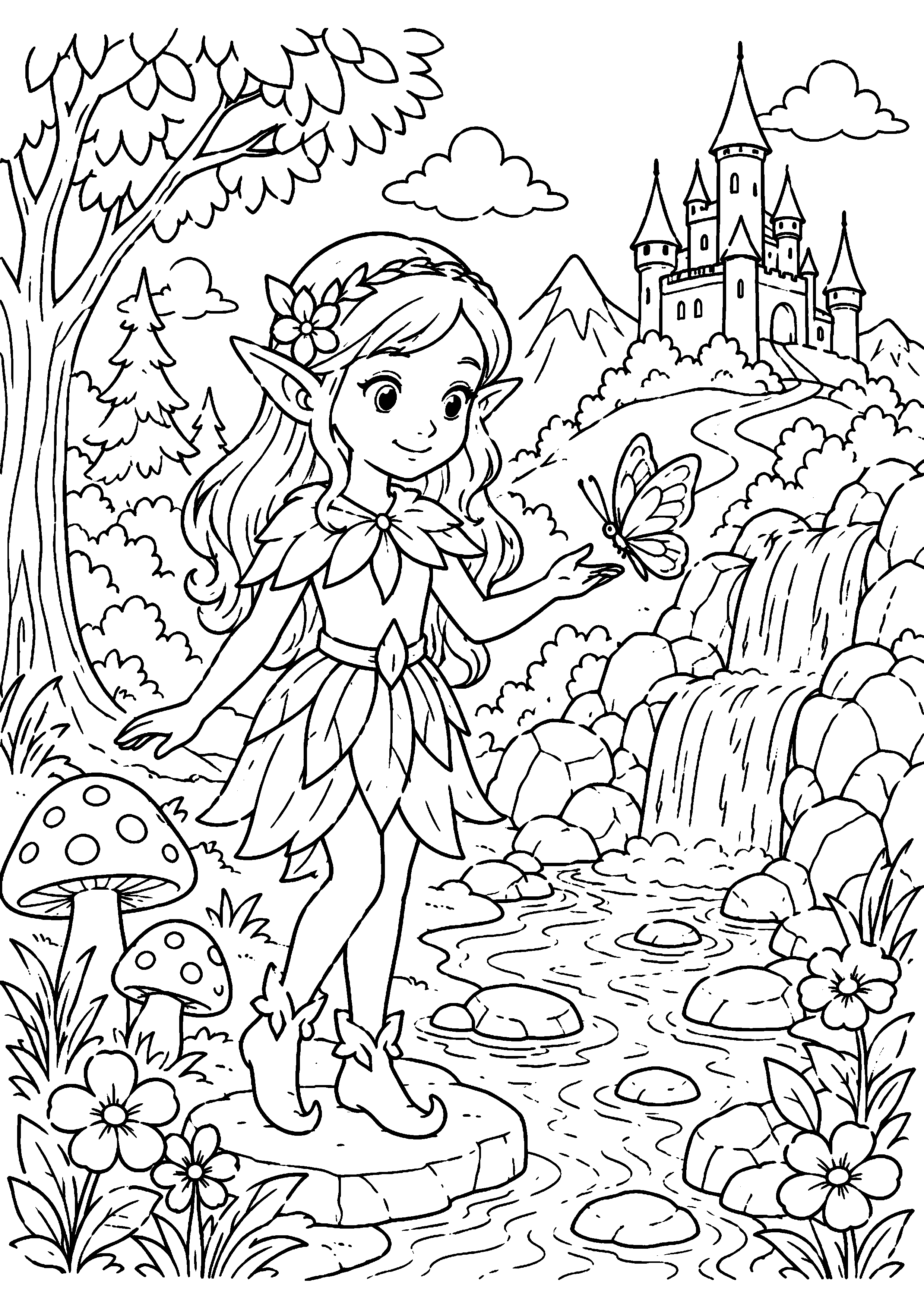 Coloriage Elfe à imprimer – dessin n°13