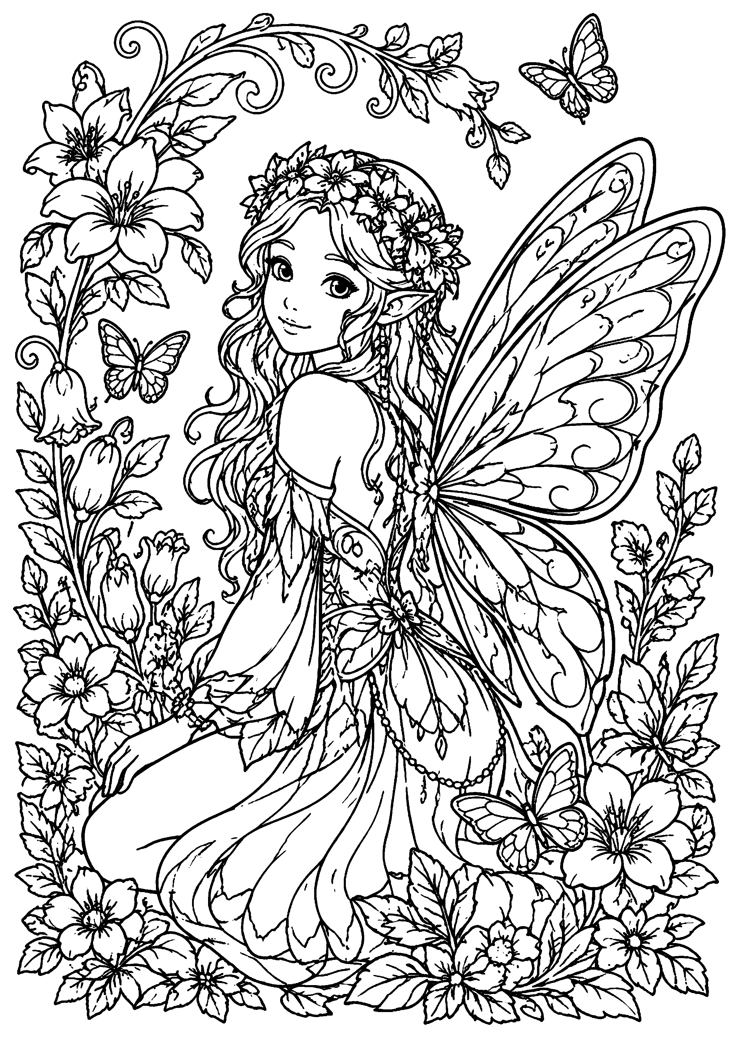 Coloriage Elfe à imprimer – dessin n°19
