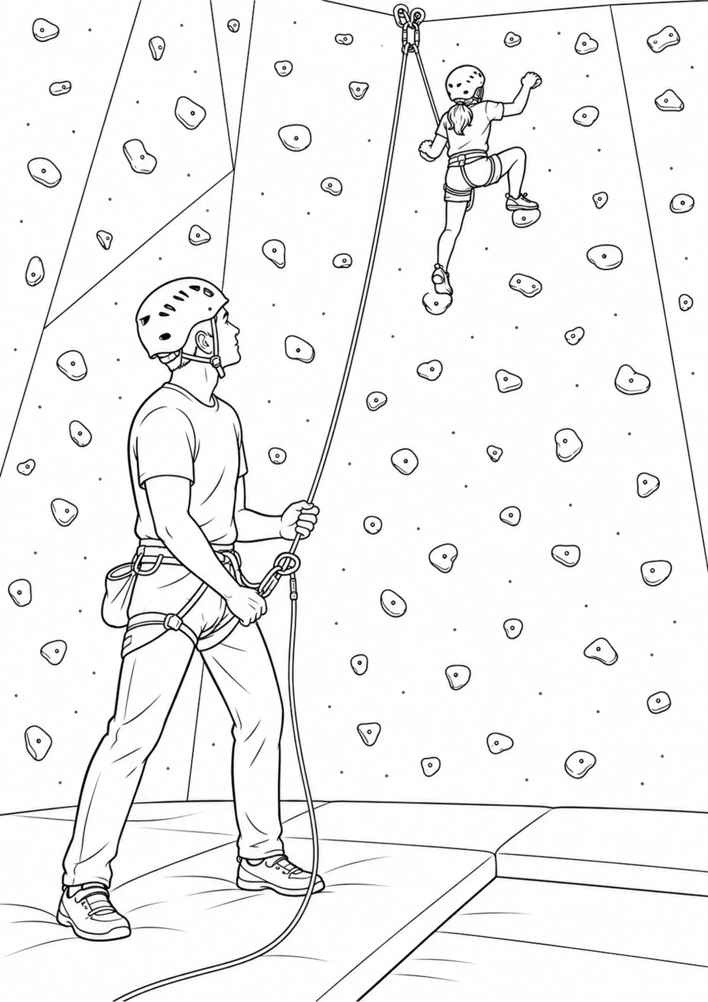 Coloriage Escalade en salle à imprimer – dessin 1