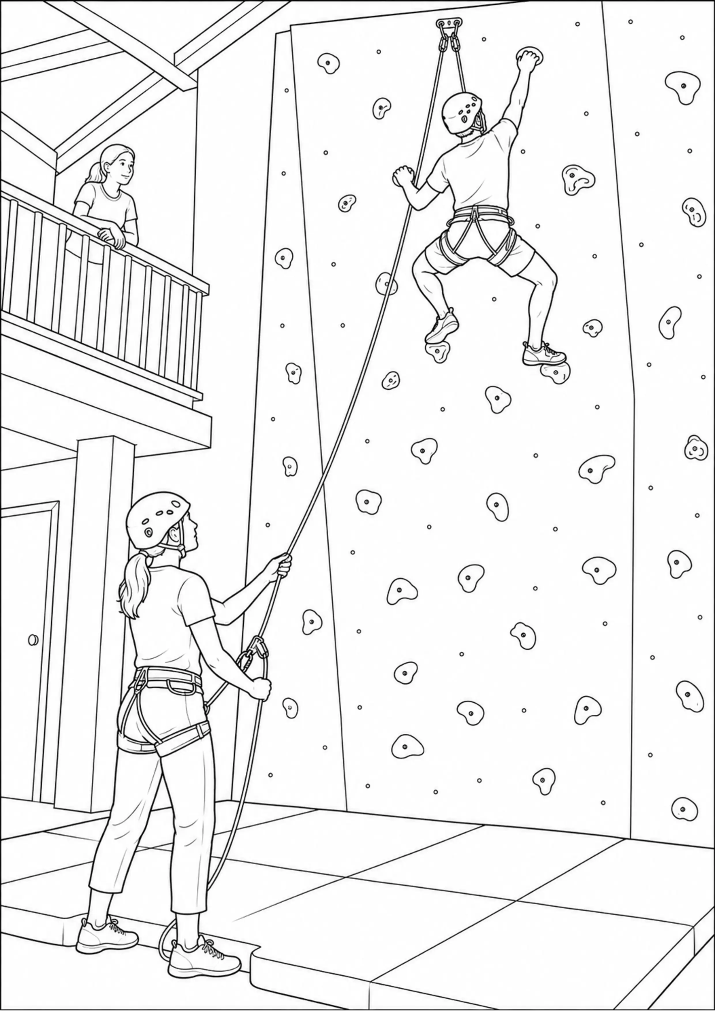 Coloriage Escalade en salle à imprimer – dessin 2