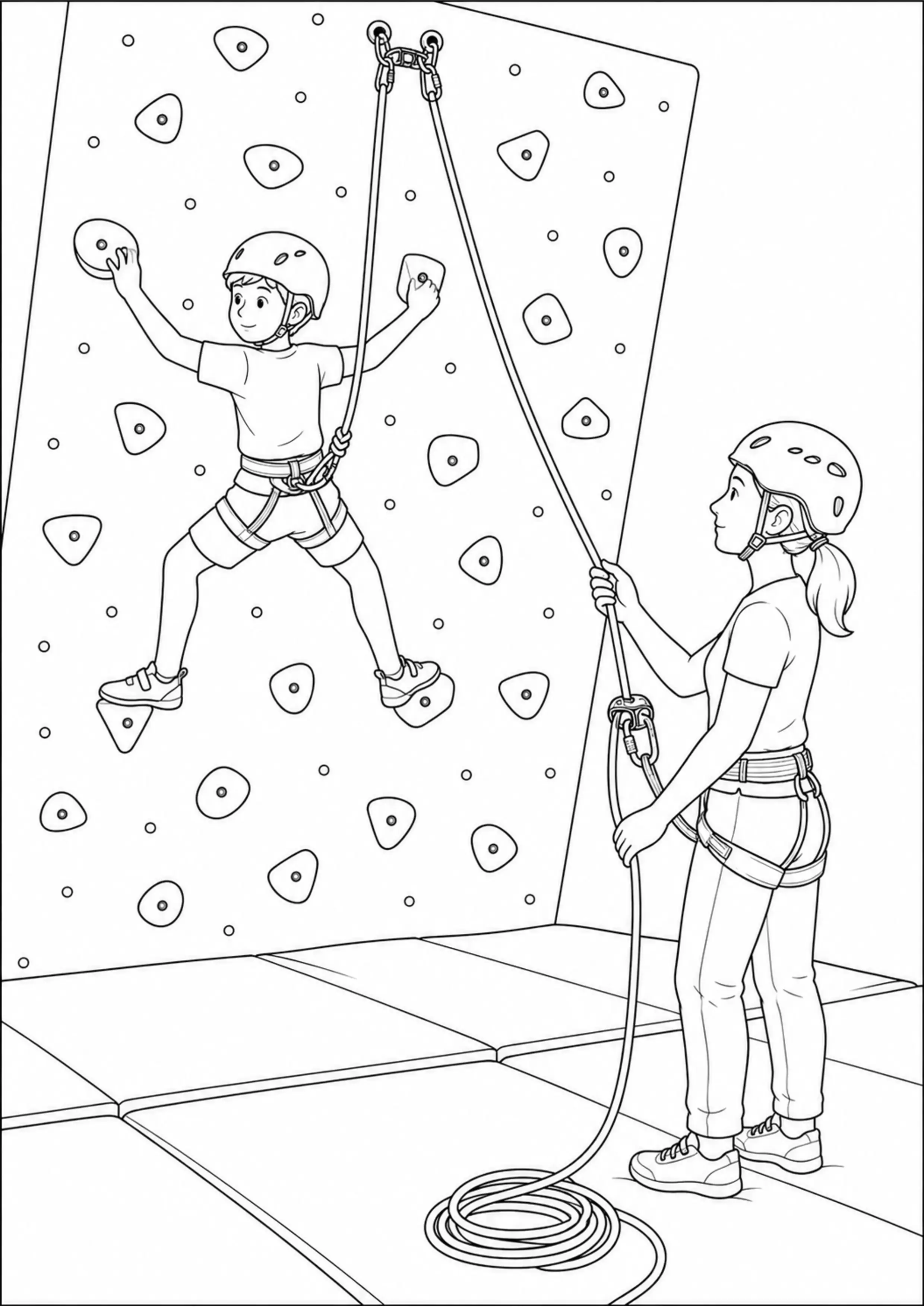 Coloriage Escalade en salle à imprimer – dessin 3