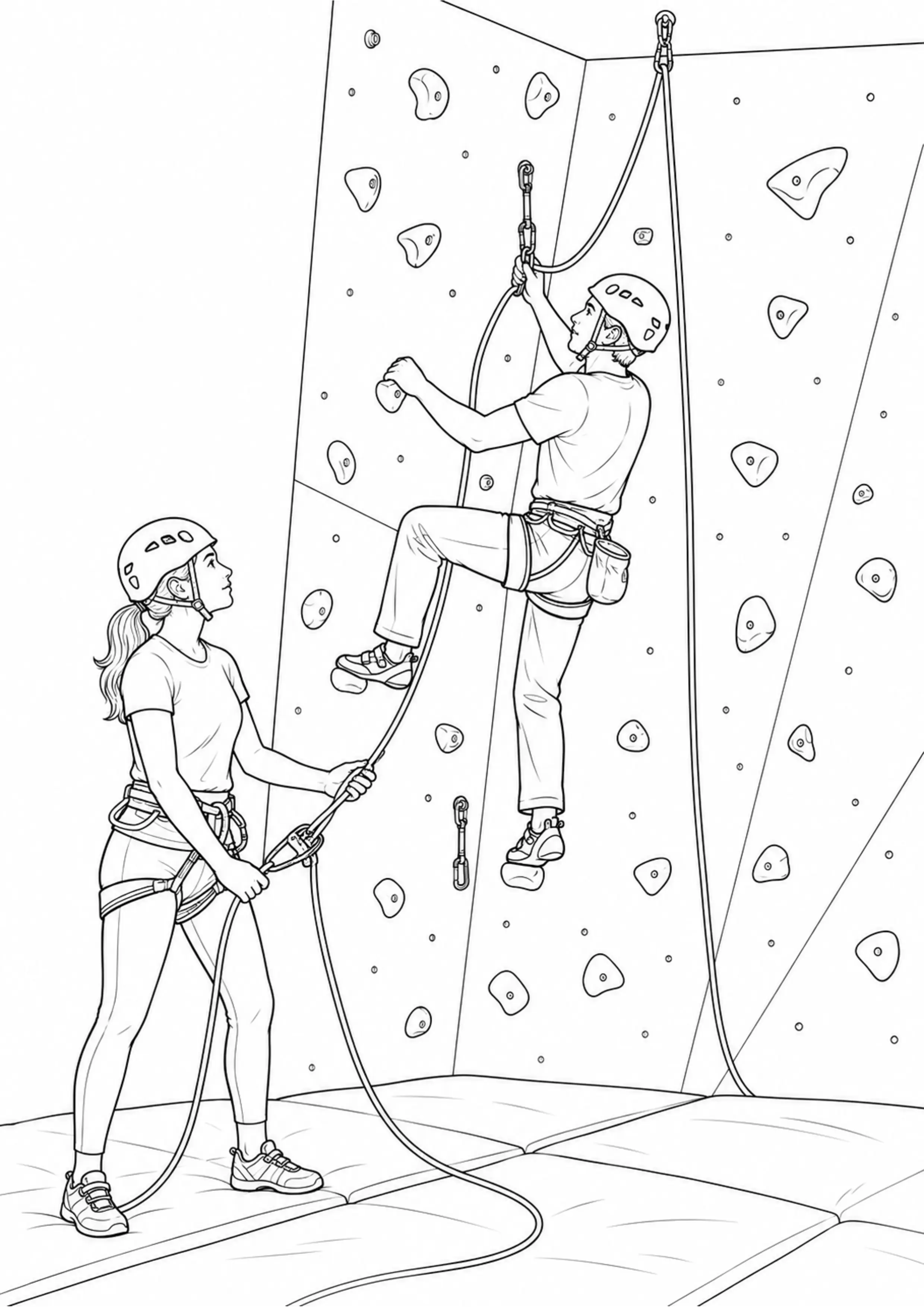 Coloriage Escalade en salle à imprimer – dessin 4
