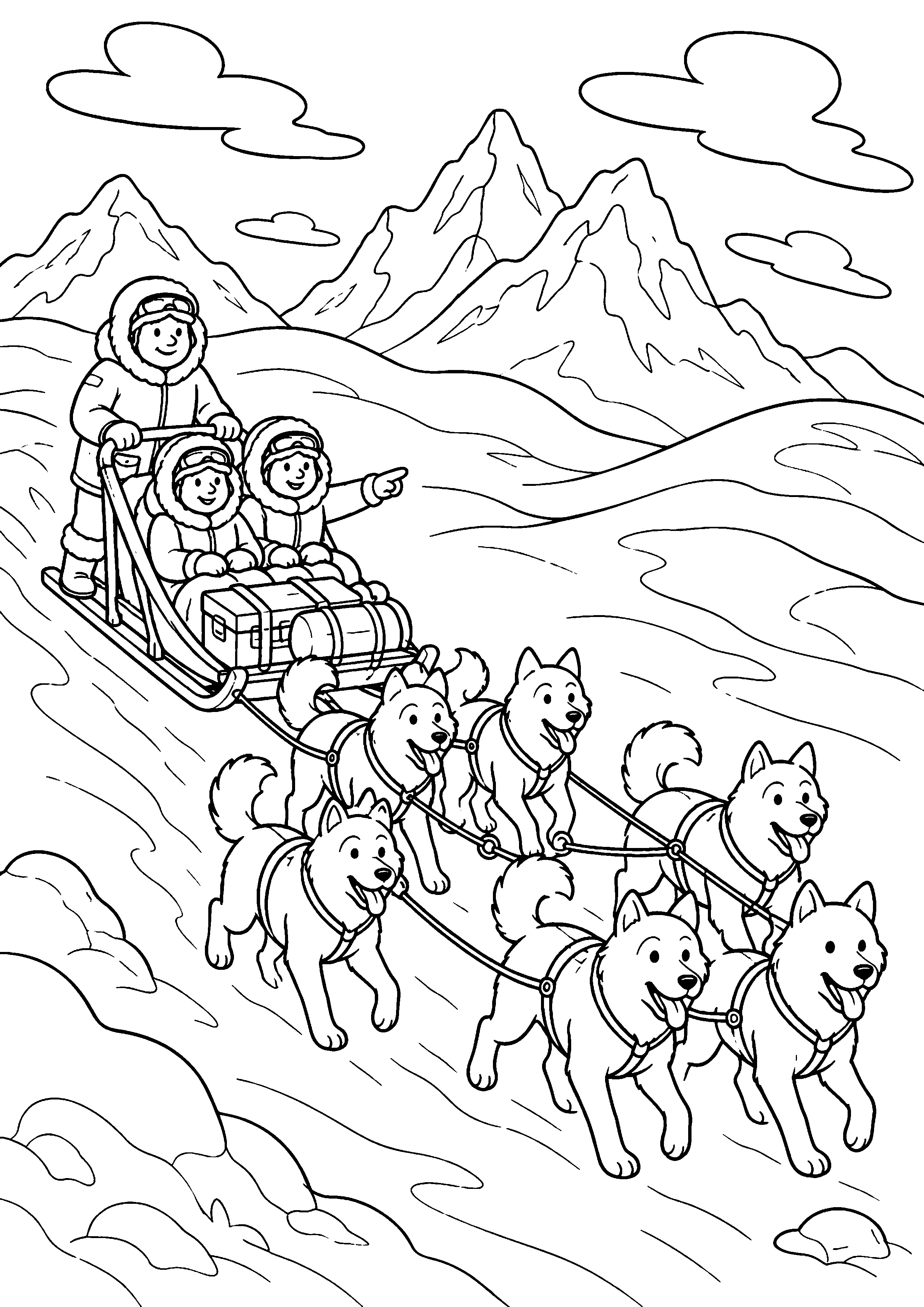 Coloriage expédition polaire à imprimer – dessin n°4