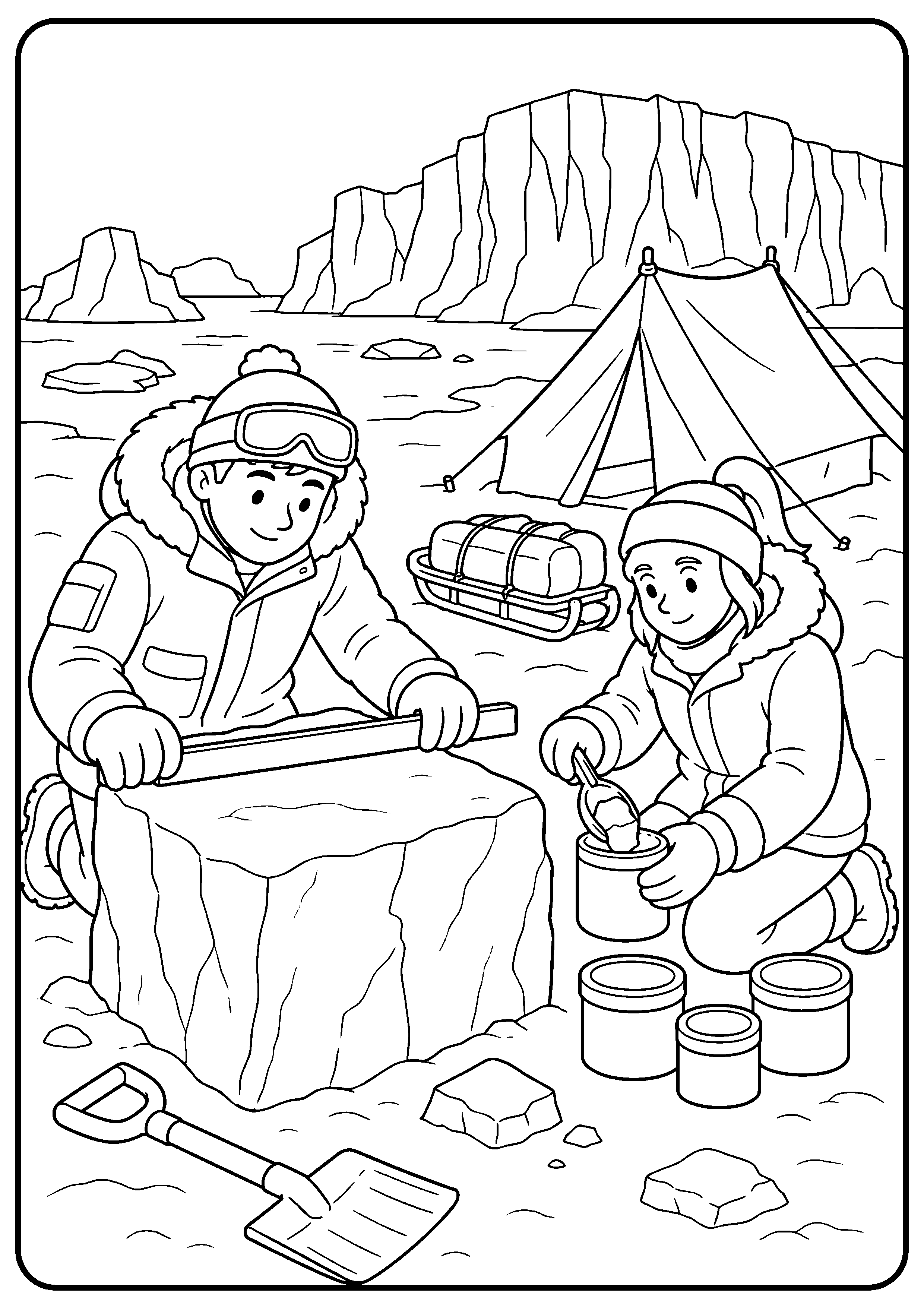 Coloriage expédition polaire à imprimer – dessin n°5