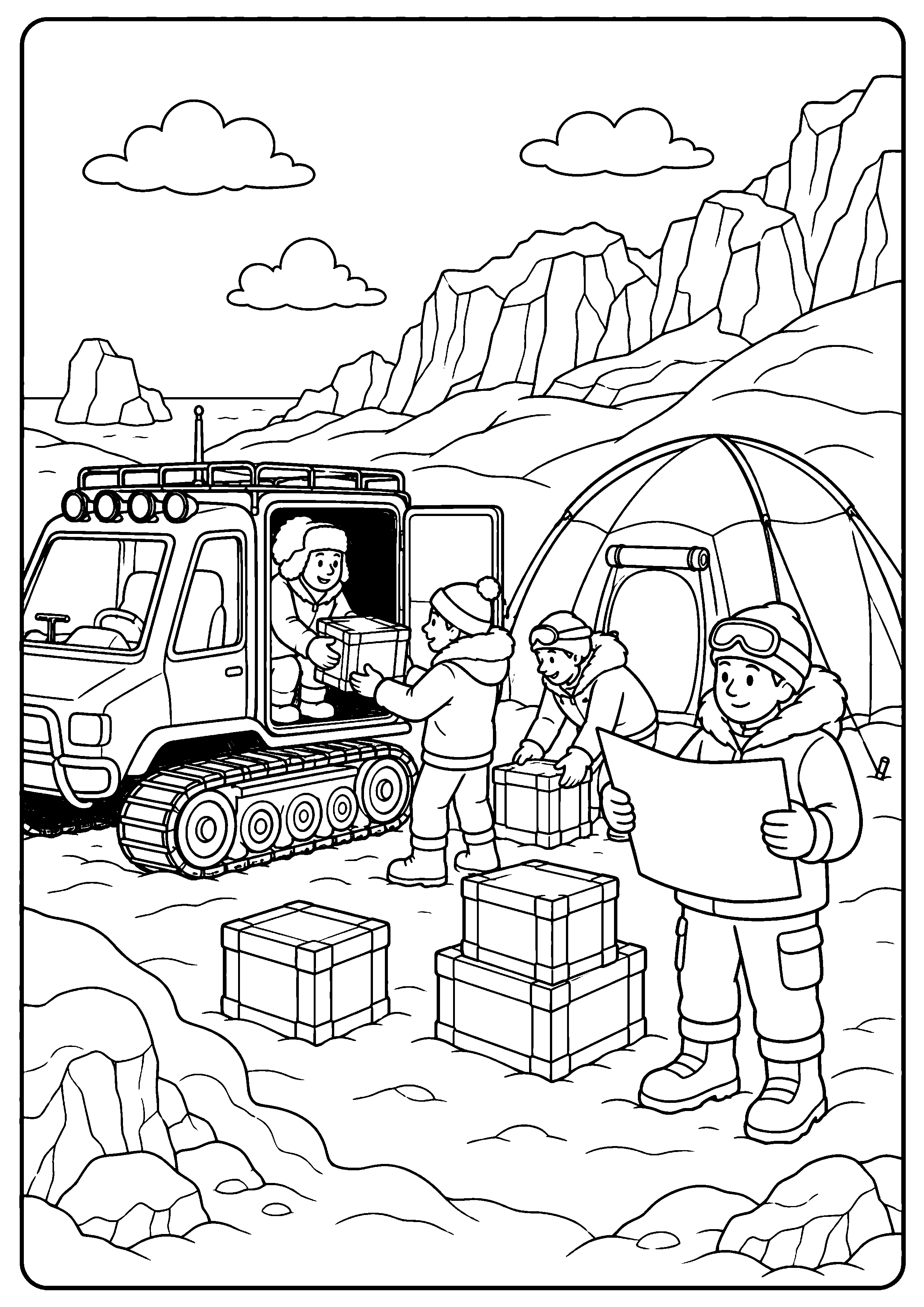 Coloriage expédition polaire à imprimer – dessin n°6
