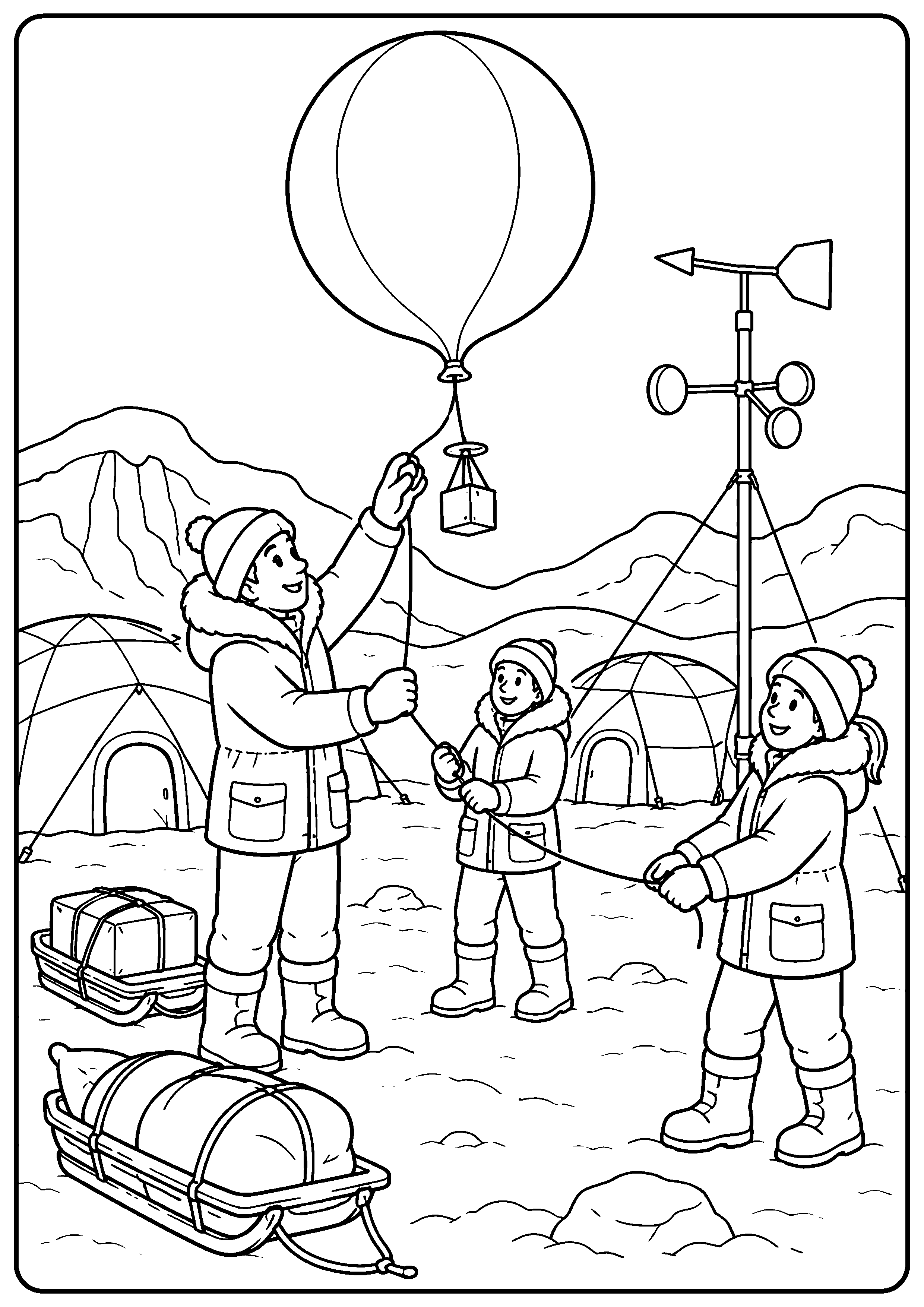 Coloriage expédition polaire à imprimer – dessin n°9