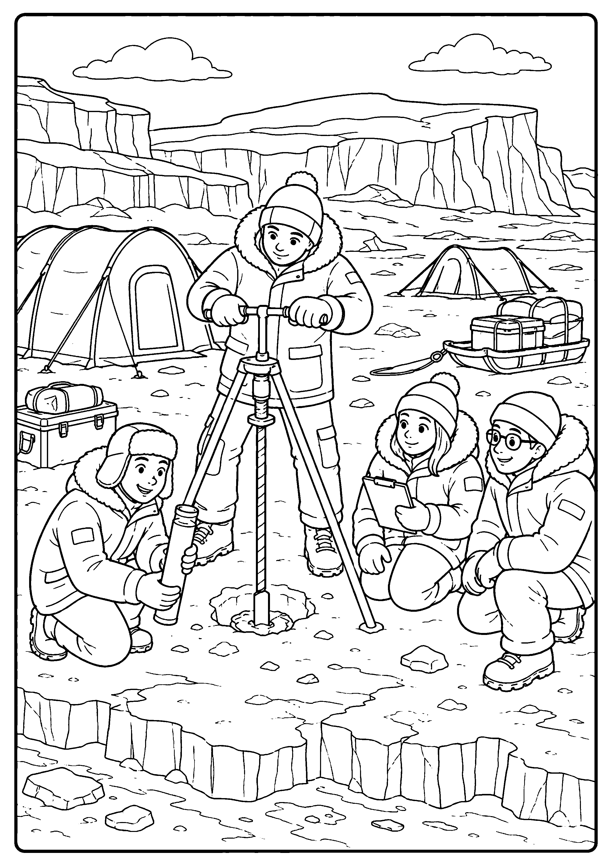 Coloriage expédition polaire à imprimer – dessin n°10