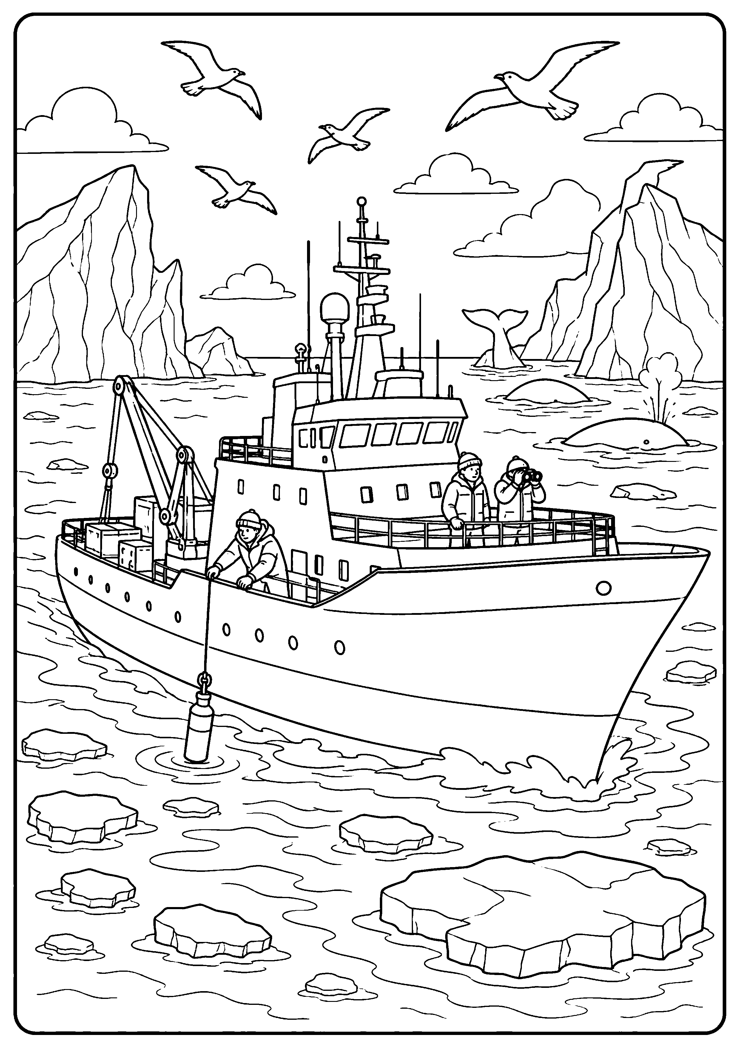 Coloriage expédition polaire à imprimer – dessin n°12