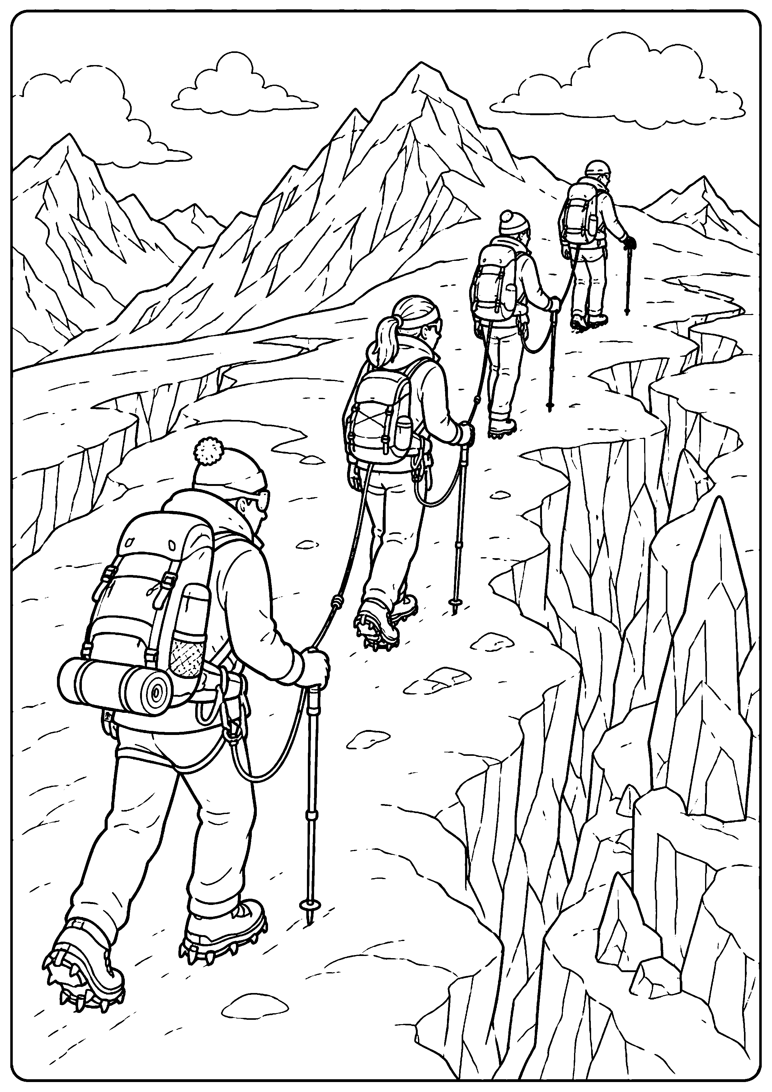 Coloriage expédition polaire à imprimer – dessin n°13