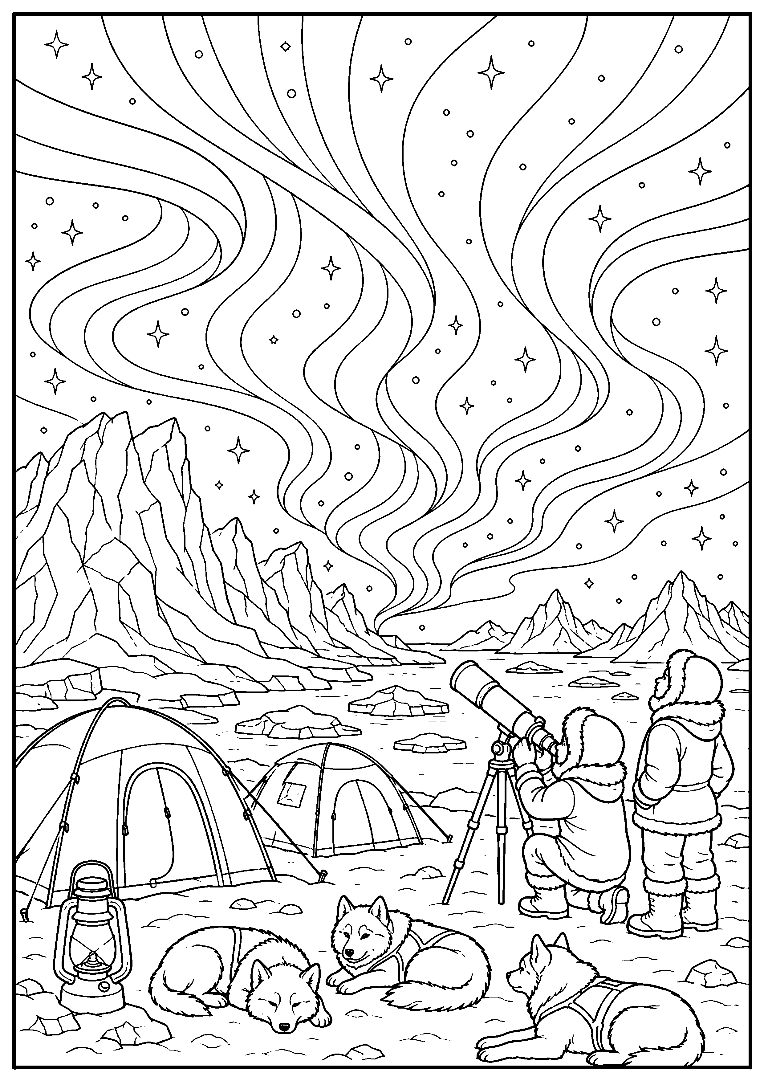 Coloriage expédition polaire à imprimer – dessin n°14