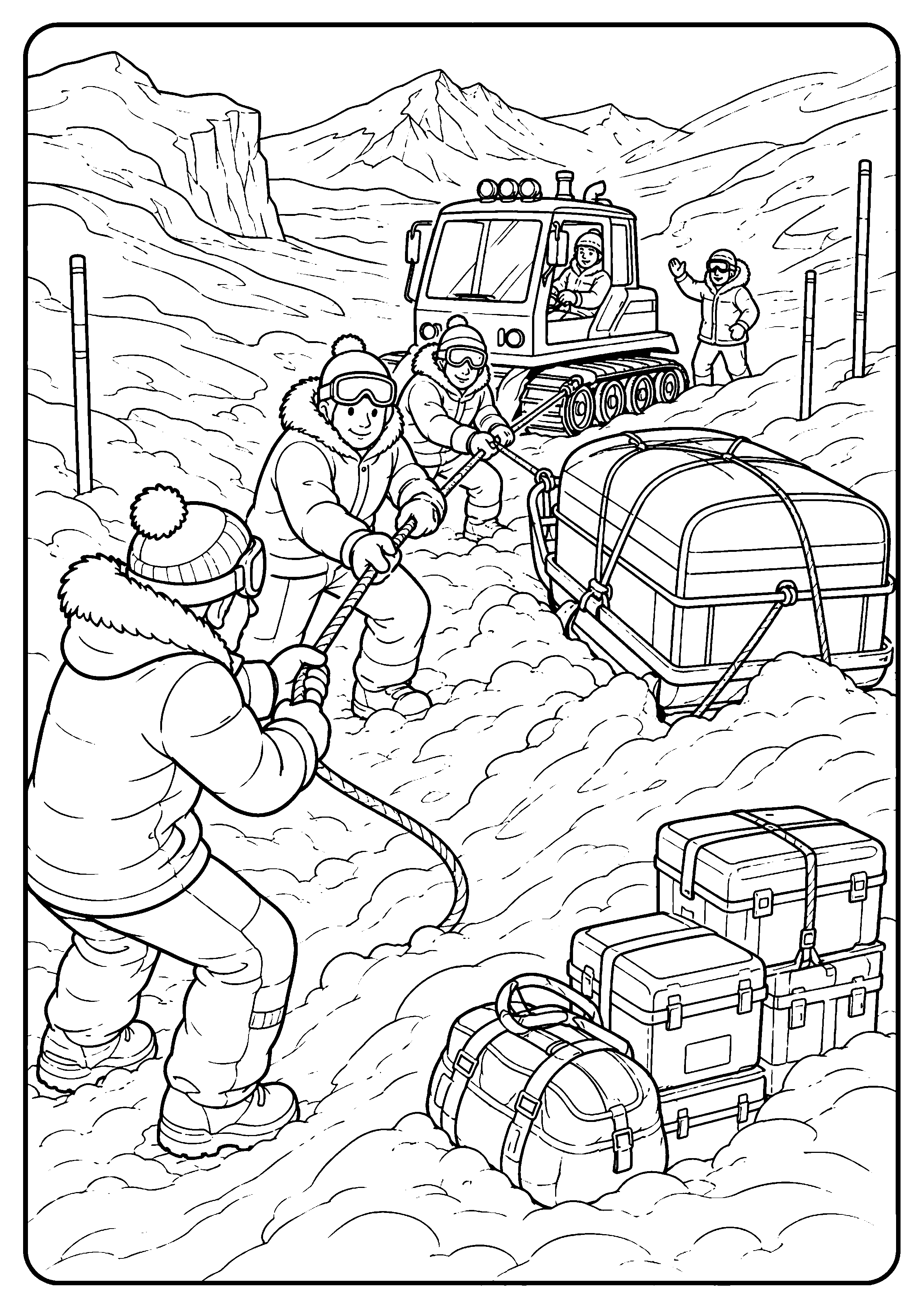 Coloriage expédition polaire à imprimer – dessin n°15